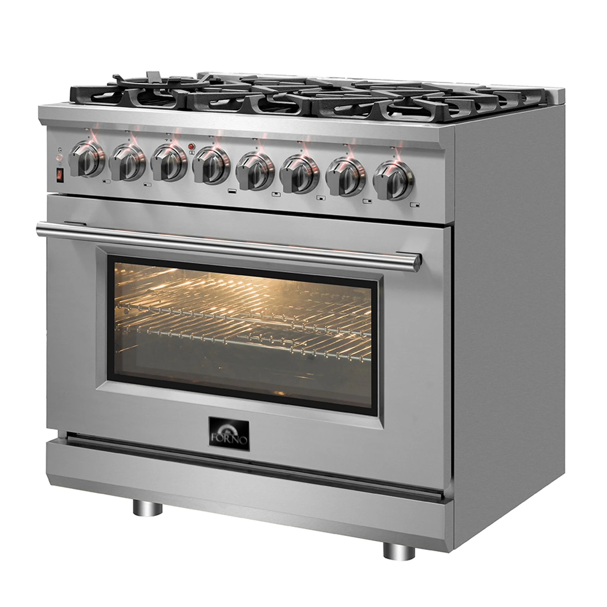 Forno Massimo Freestanding Dual Fuel Range, Double Convection Ovens - Image 11