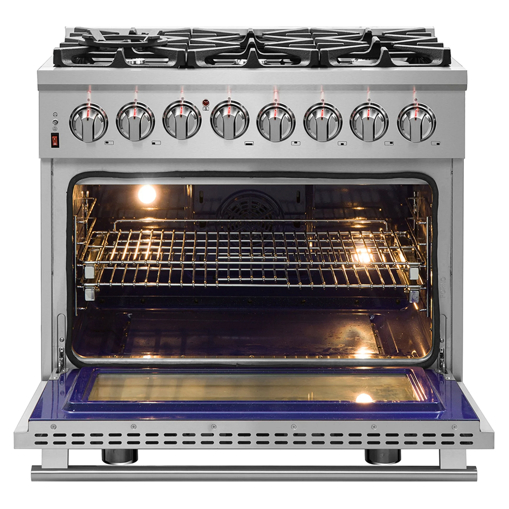 Forno Massimo Freestanding Dual Fuel Range, Double Convection Ovens - Image 12