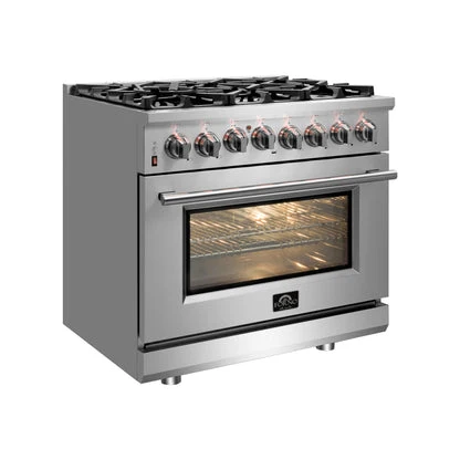 Forno Massimo Freestanding Dual Fuel Range, Double Convection Ovens - Image 2