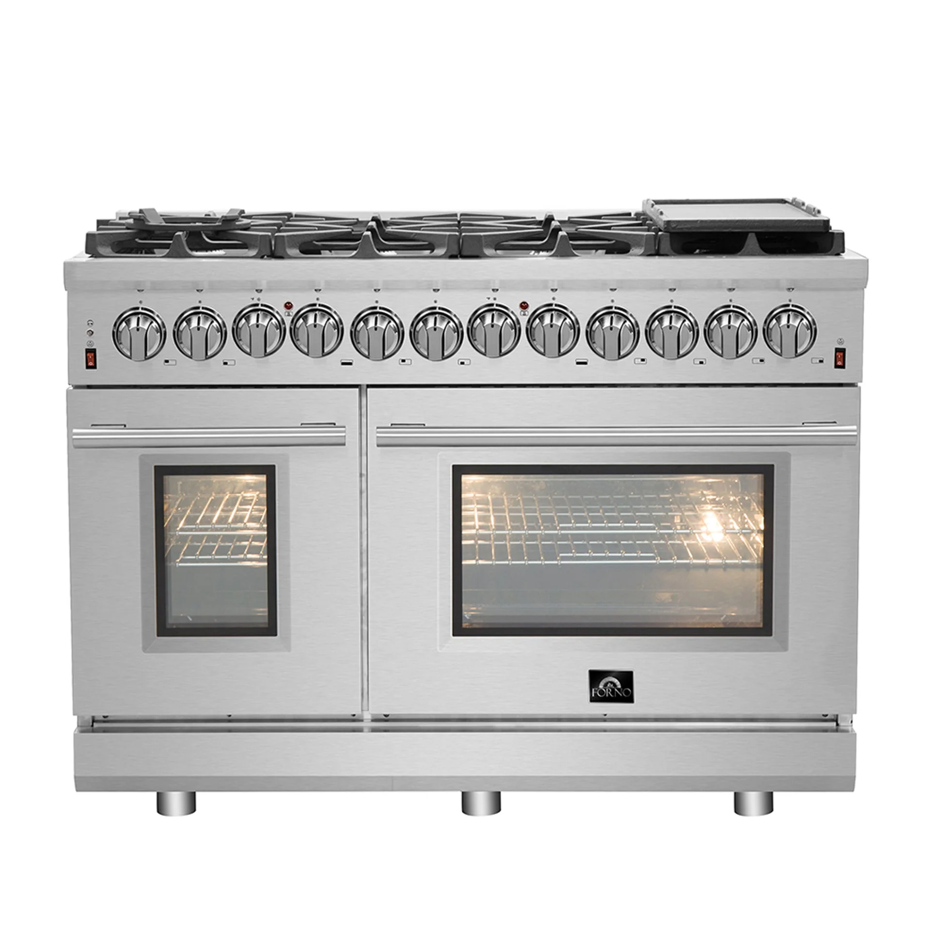 Forno Massimo Freestanding Dual Fuel Range, Double Convection Ovens - Image 4