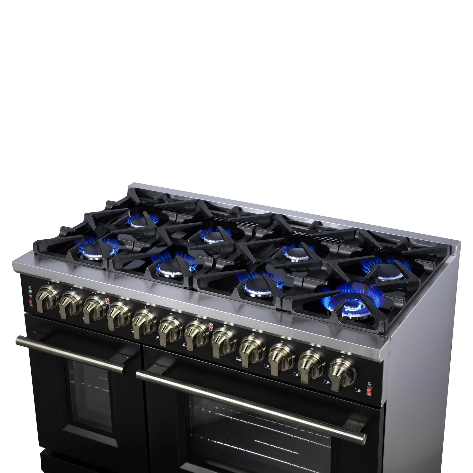 Forno Massimo Freestanding Dual Fuel Range with Antique Brass Accessories, Convection Oven - Image 38