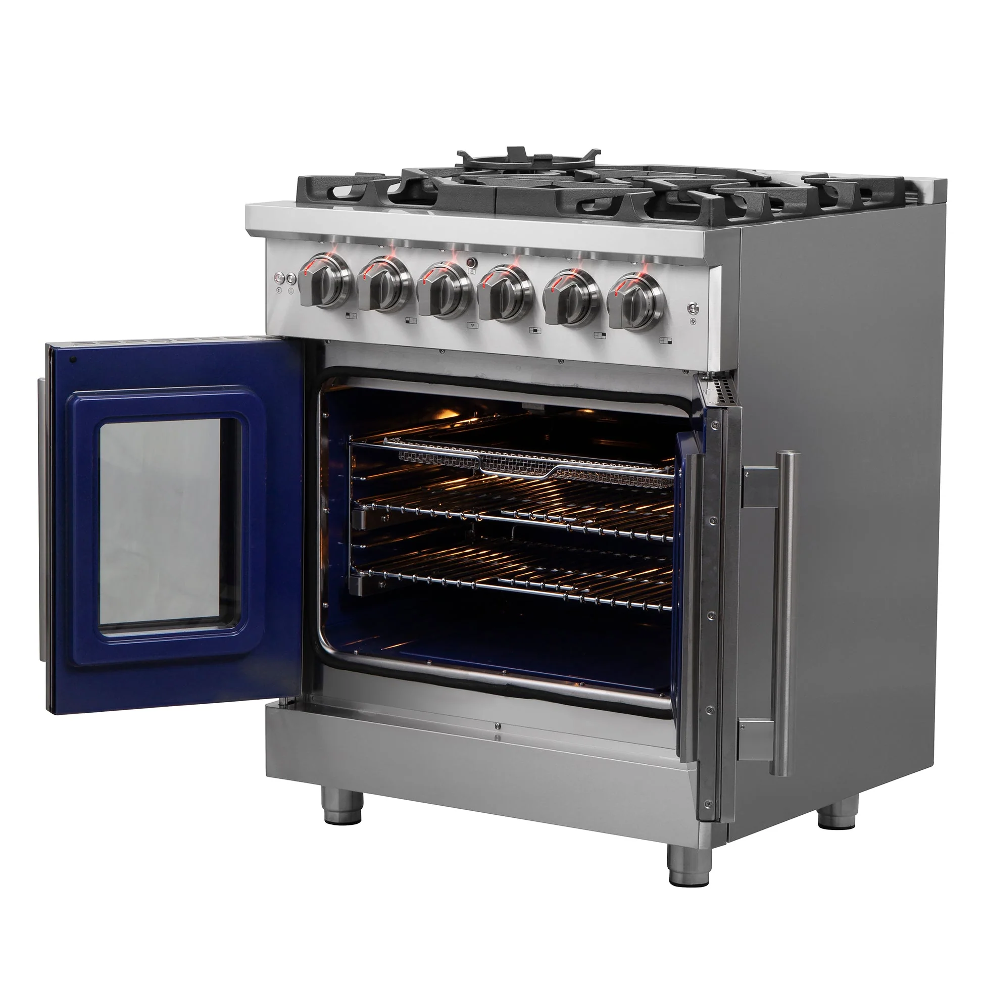 Forno Massimo Freestanding French Door Gas Range, Convection Oven, Energy Efficient - Image 4