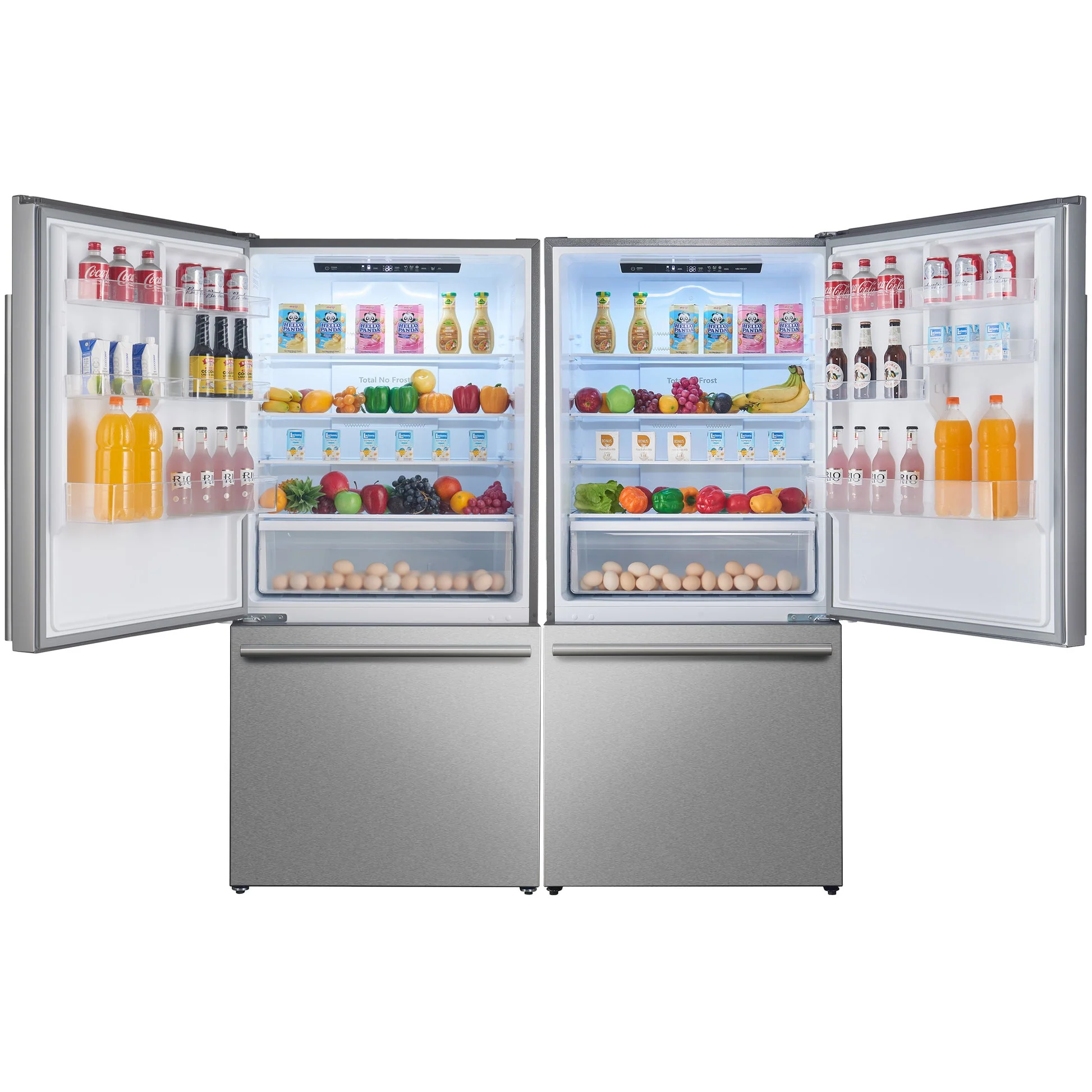 Forno Milano 2-Piece 62-Inch Freestanding Dual Bottom Freezer Refrigerator, Stainless Steel – 34.4 cu.ft, Touch Control, Ice Maker - Image 2