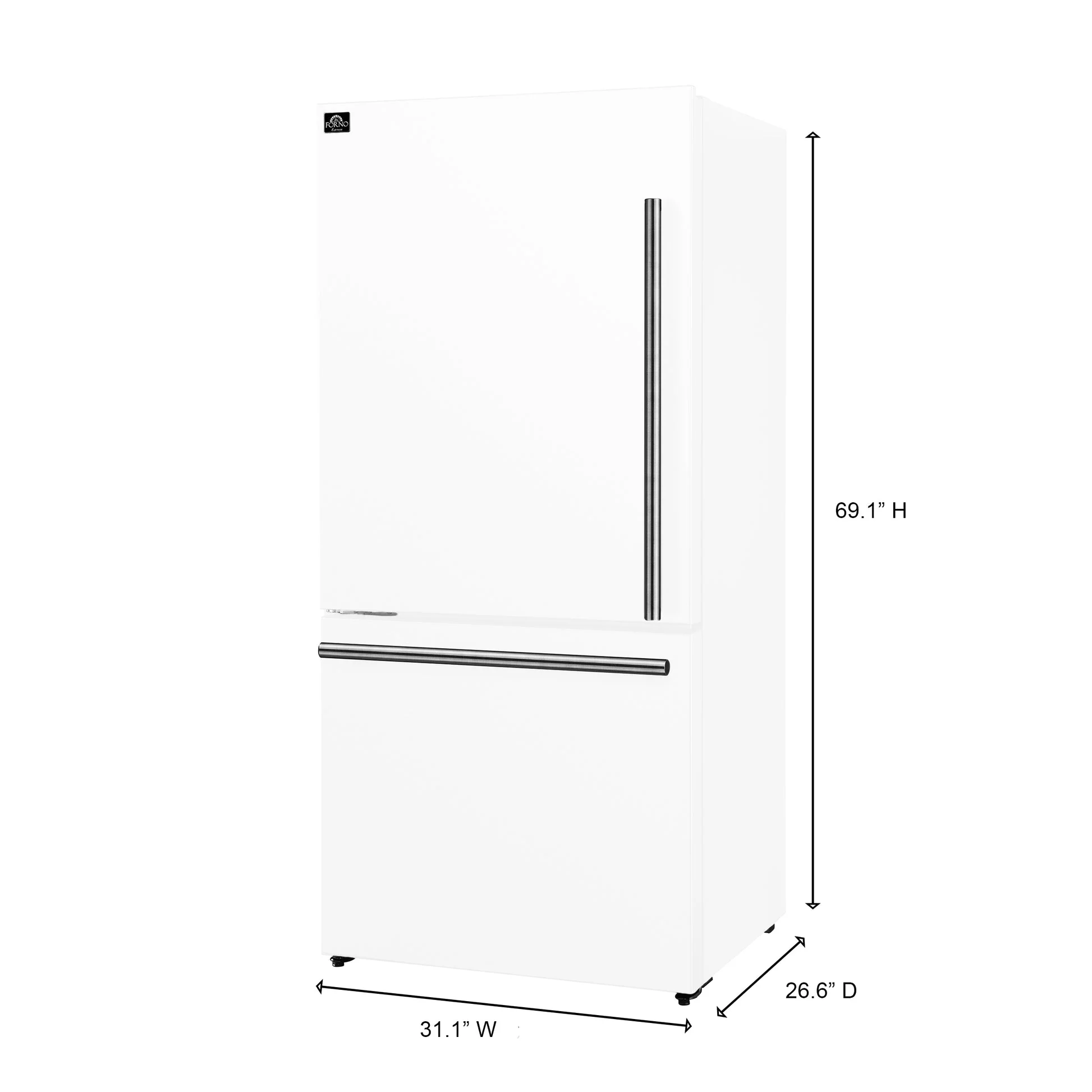 Forno Milano Espresso 31-Inch Bottom Freezer Refrigerator, 17.2 Cu. Ft., Energy-Efficient, No Frost, Built-In Ice Maker - Image 32