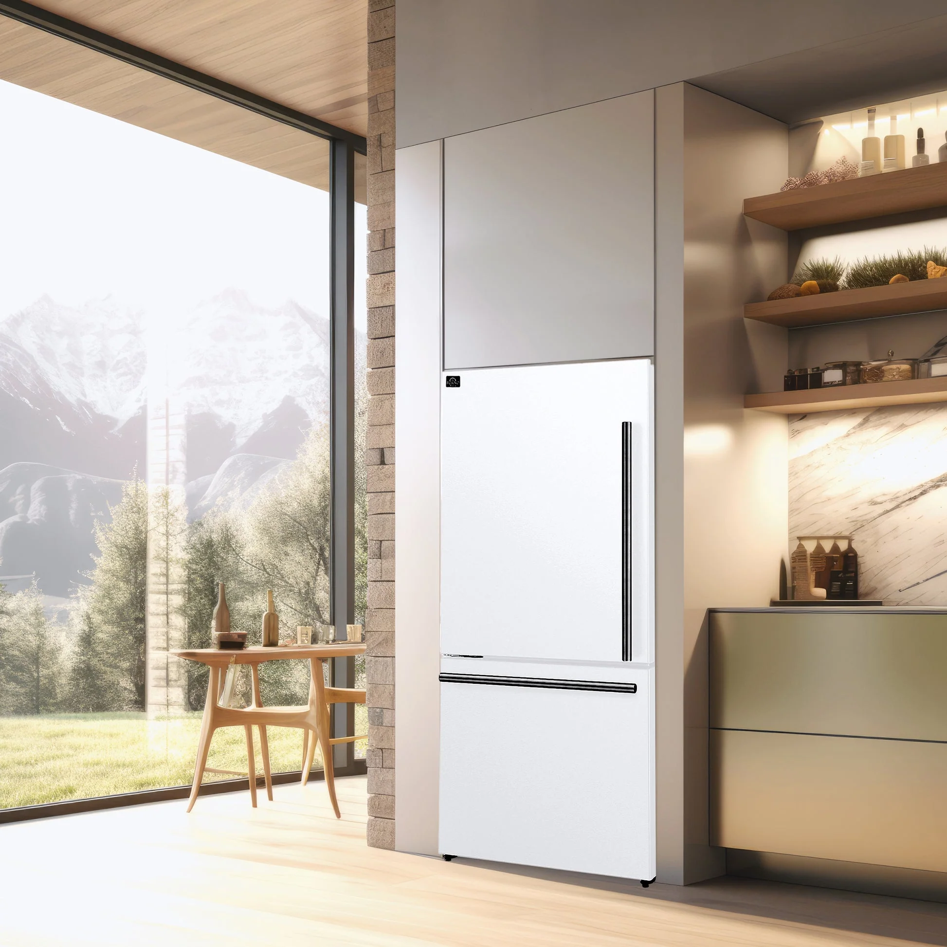 Forno Milano Espresso 31-Inch Bottom Freezer Refrigerator, 17.2 Cu. Ft., Energy-Efficient, No Frost, Built-In Ice Maker - Image 6