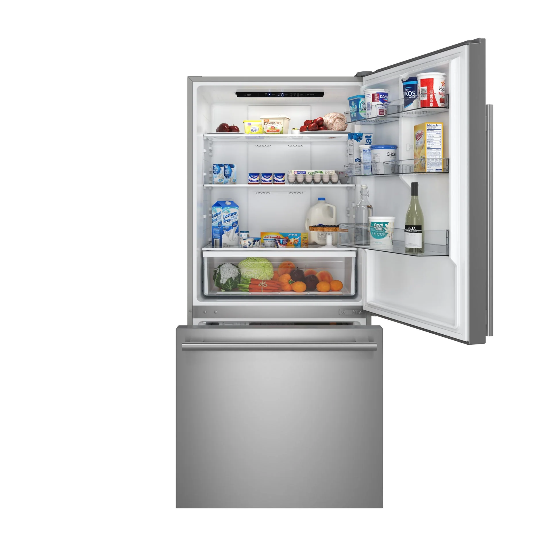 Forno Milano Espresso 31-Inch Bottom Freezer Refrigerator, Stainless Steel, 17.2 cu.ft Capacity, Right Swing Door - Image 4