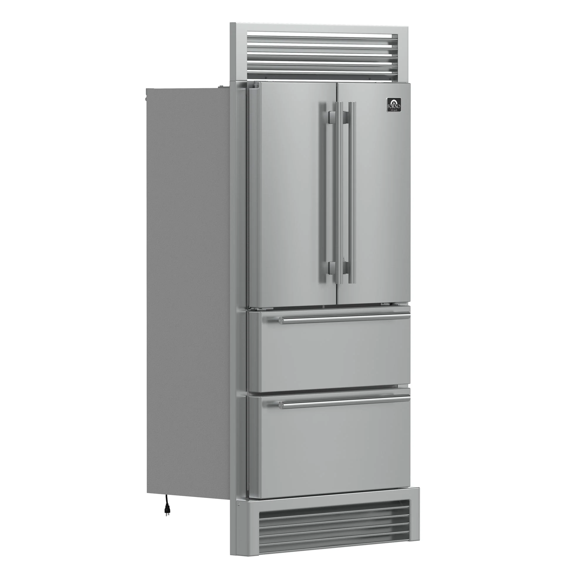 Forno Moena 40-Inch French Door Refrigerator, Stainless Steel, 19.2 cu.ft, Decorative Grill - Image 2