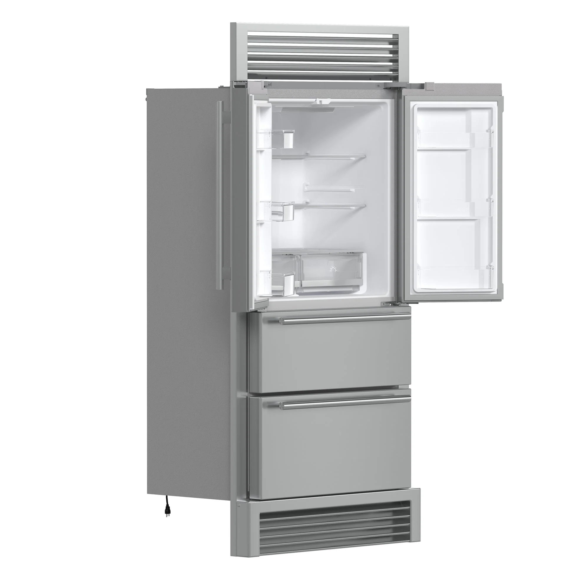Forno Moena 40-Inch French Door Refrigerator, Stainless Steel, 19.2 cu.ft, Decorative Grill - Image 3