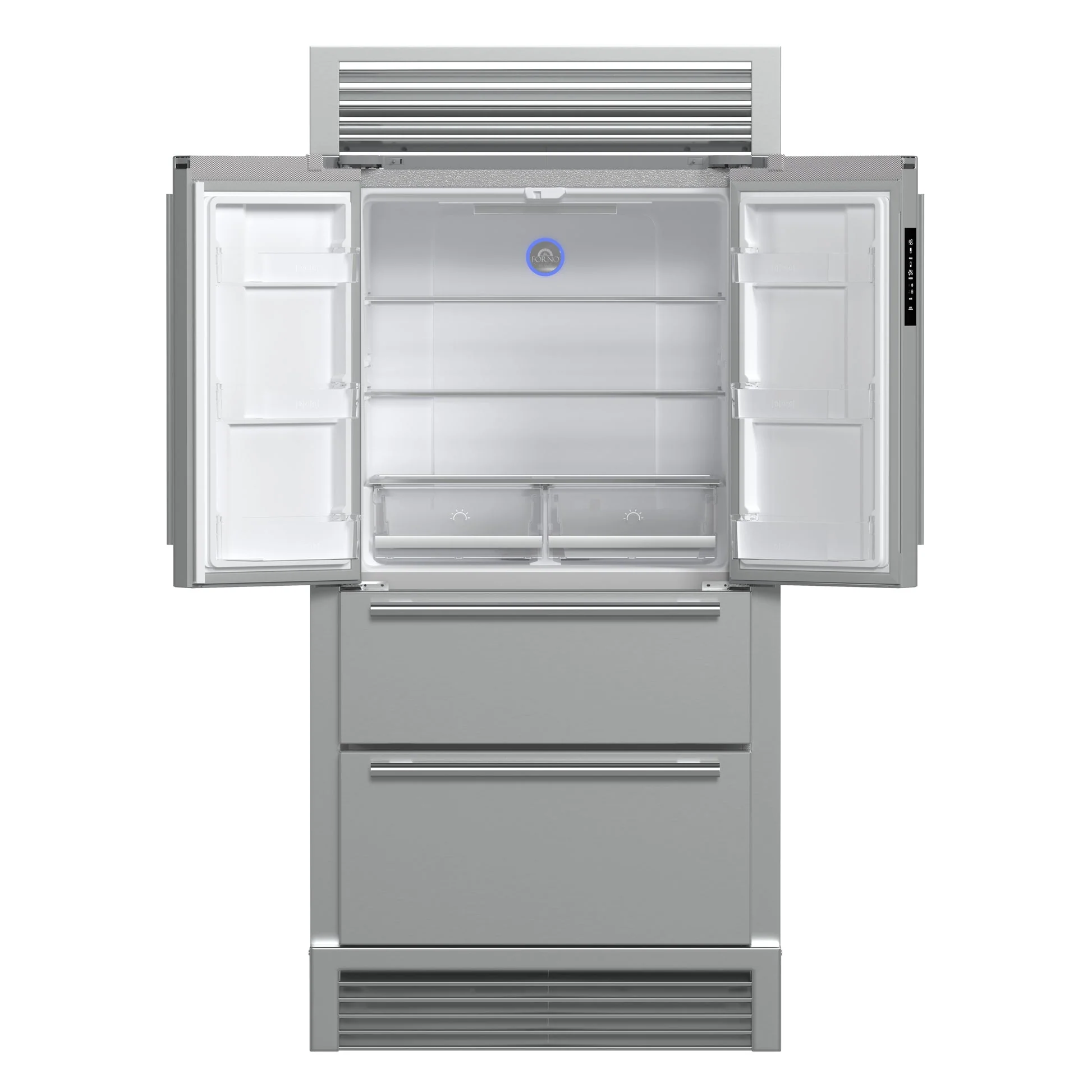 Forno Moena 40-Inch French Door Refrigerator, Stainless Steel, 19.2 cu.ft, Decorative Grill - Image 4