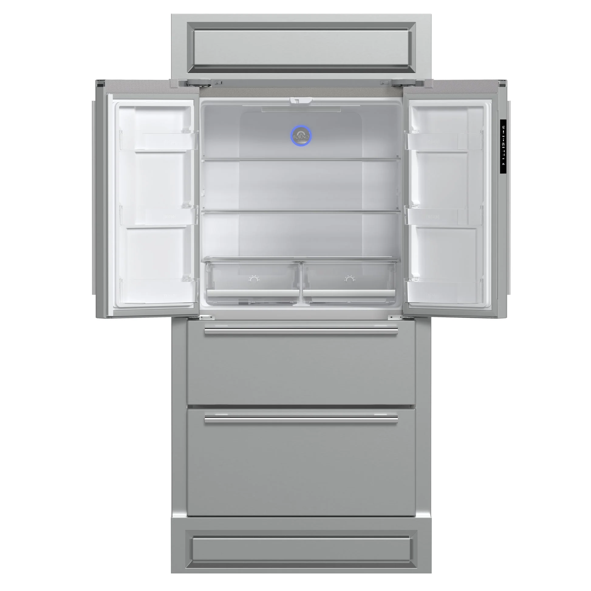Forno Moena 40-Inch French Door Refrigerator, Stainless Steel, 19.2 cu.ft, Modern Decorative Grill - Image 3