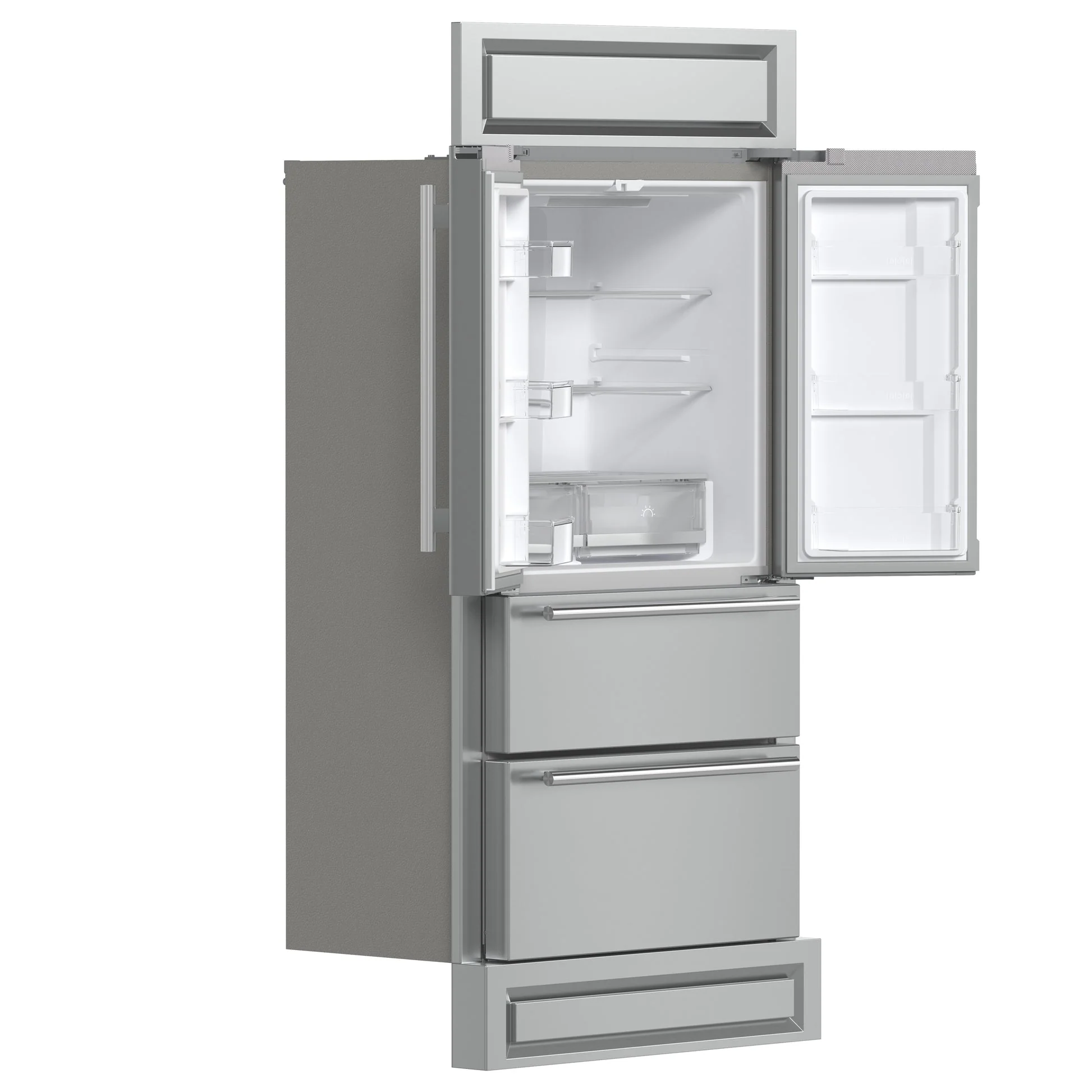 Forno Moena 40-Inch French Door Refrigerator, Stainless Steel, 19.2 cu.ft, Modern Decorative Grill - Image 4