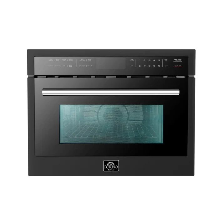 Forno Oliena Espresso 24-Inch Built-In Microwave and Convection Oven Combo, 1.6 cu.ft, 1750W Convection, 1000W Microwave, Sensor Cooking