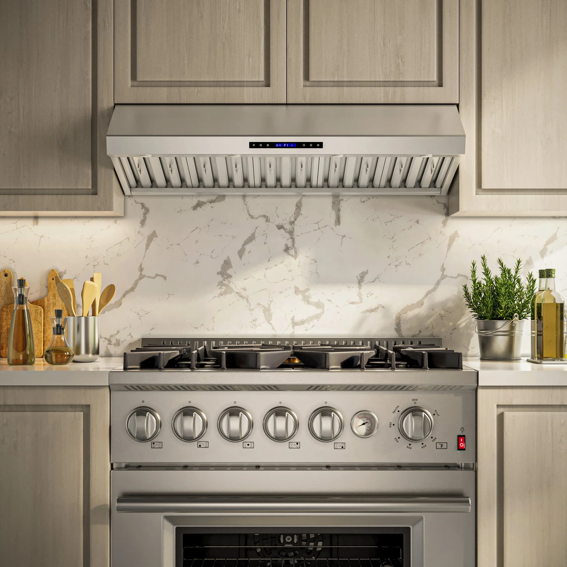Forno Palazzo Wall Mounted Range Hood, Stainless Steel, Heavy Duty Baffle Filters, Remote Control - Image 28