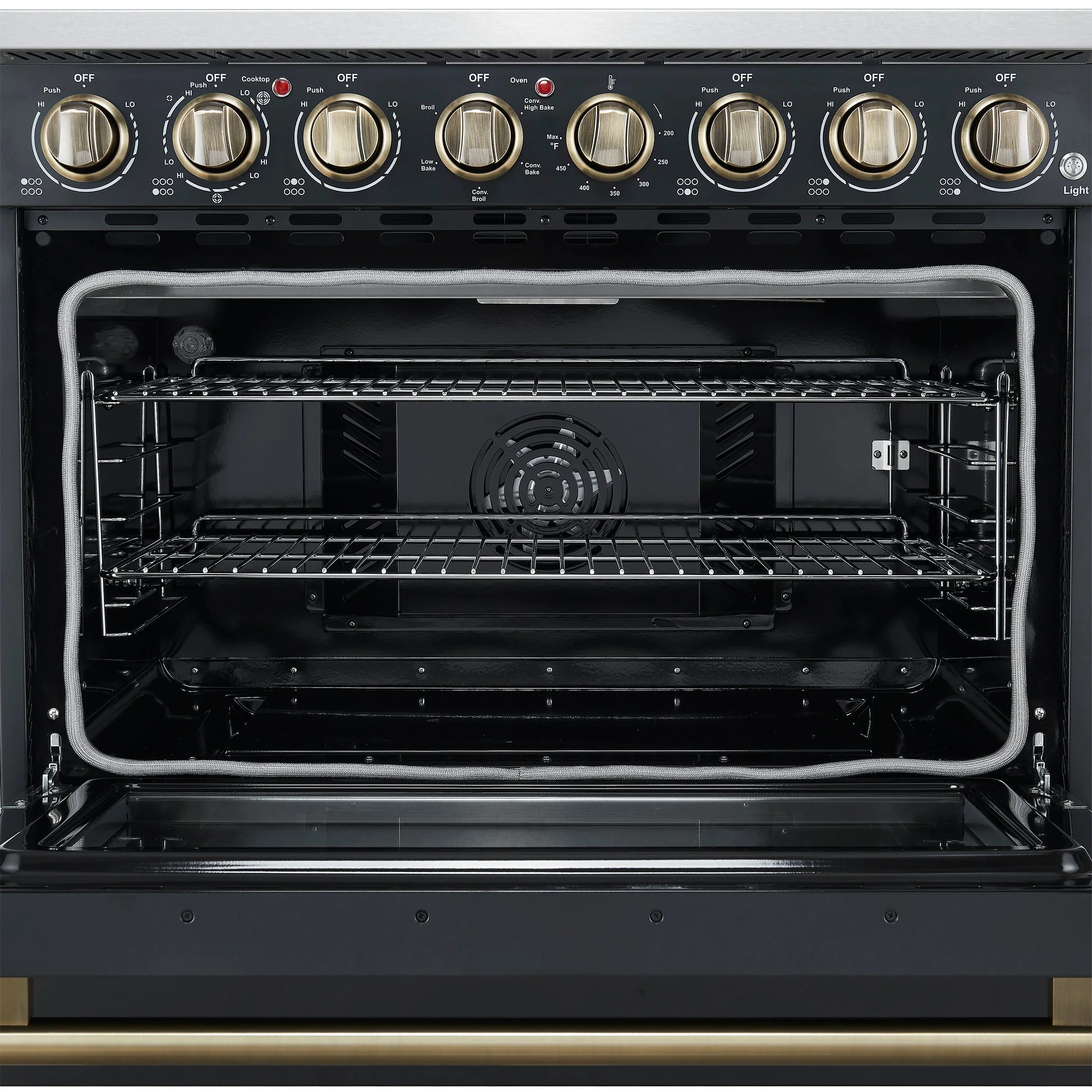 Forno Paolo Freestanding Electric Range with Antique Brass, True Convection Oven, Energy Efficient - Image 12
