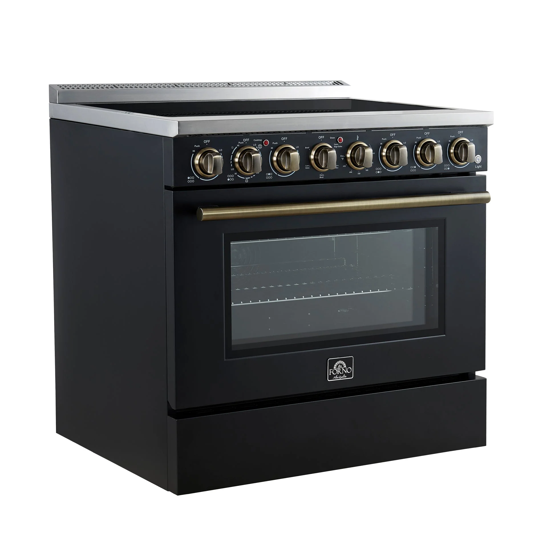 Forno Paolo Freestanding Electric Range with Antique Brass, True Convection Oven, Energy Efficient - Image 13