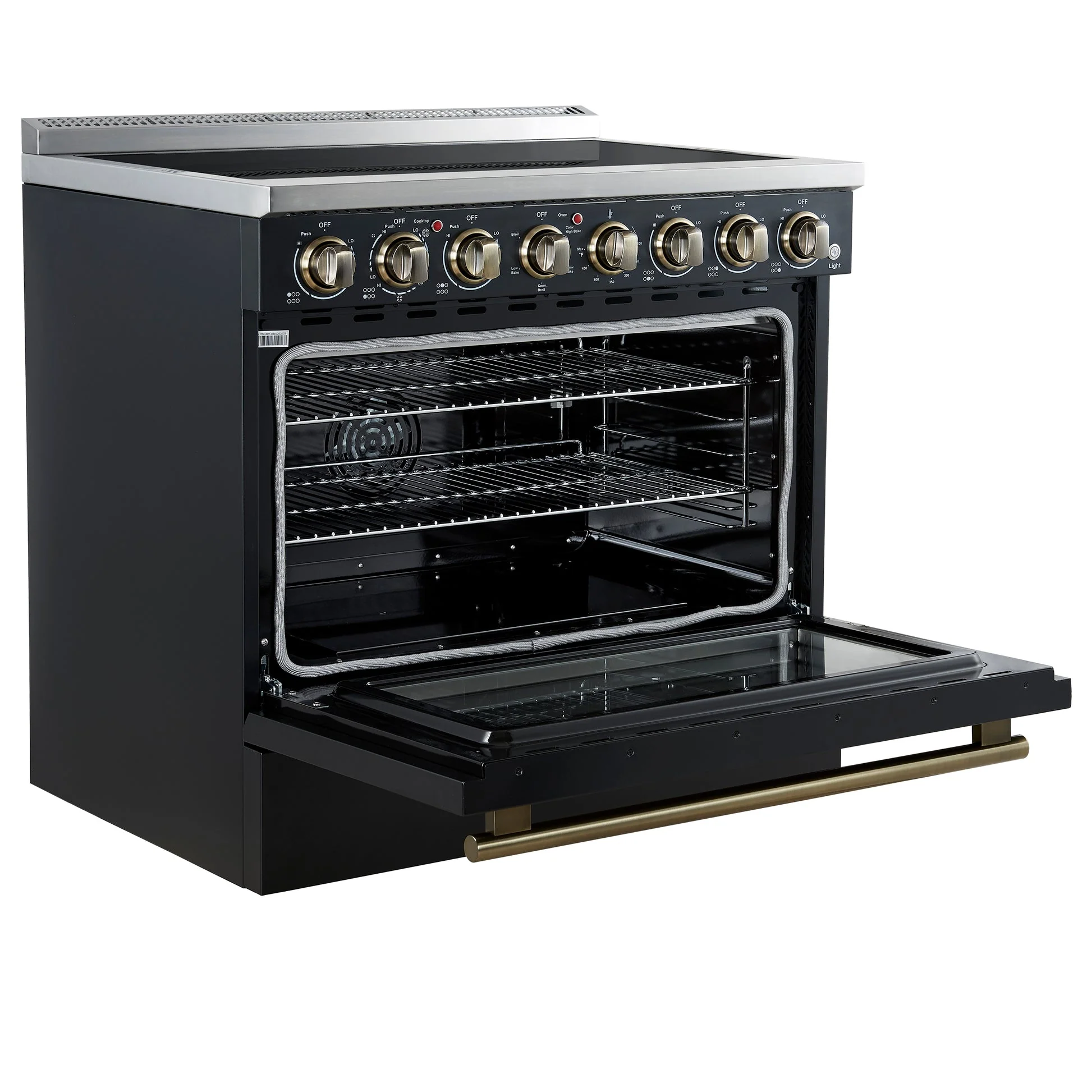 Forno Paolo Freestanding Electric Range with Antique Brass, True Convection Oven, Energy Efficient - Image 16