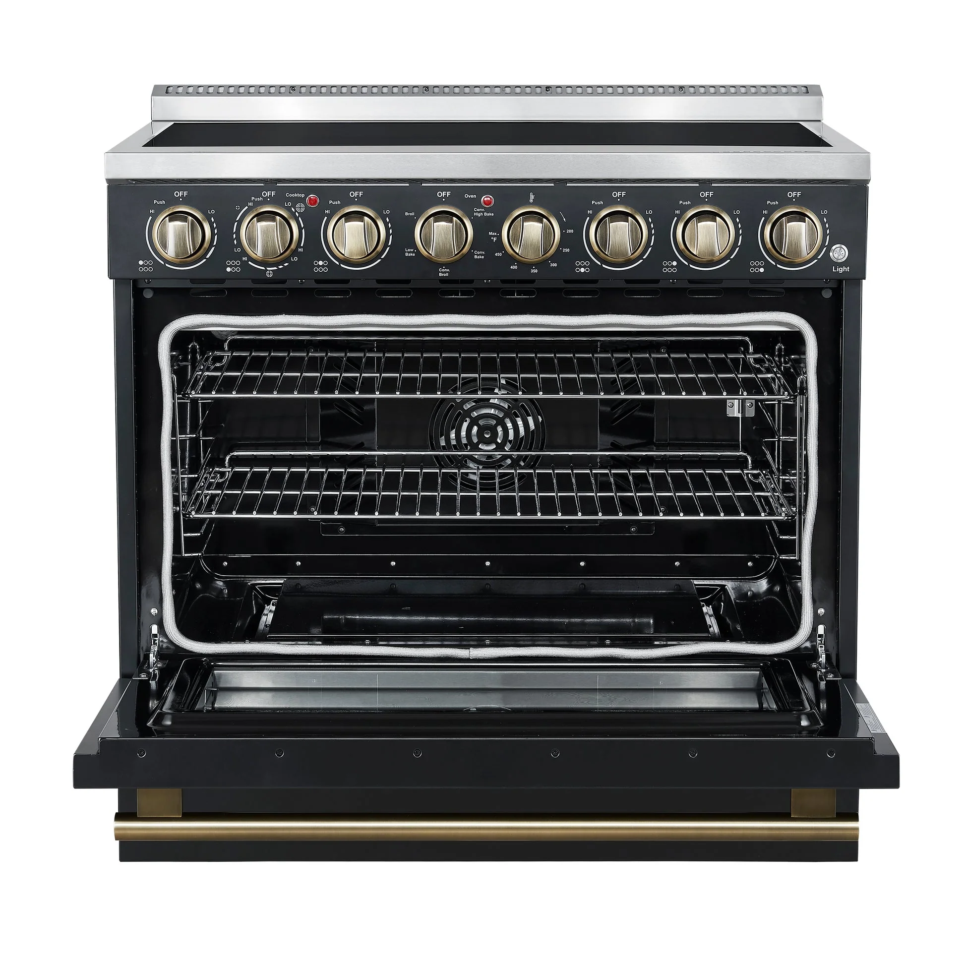 Forno Paolo Freestanding Electric Range with Antique Brass, True Convection Oven, Energy Efficient - Image 17