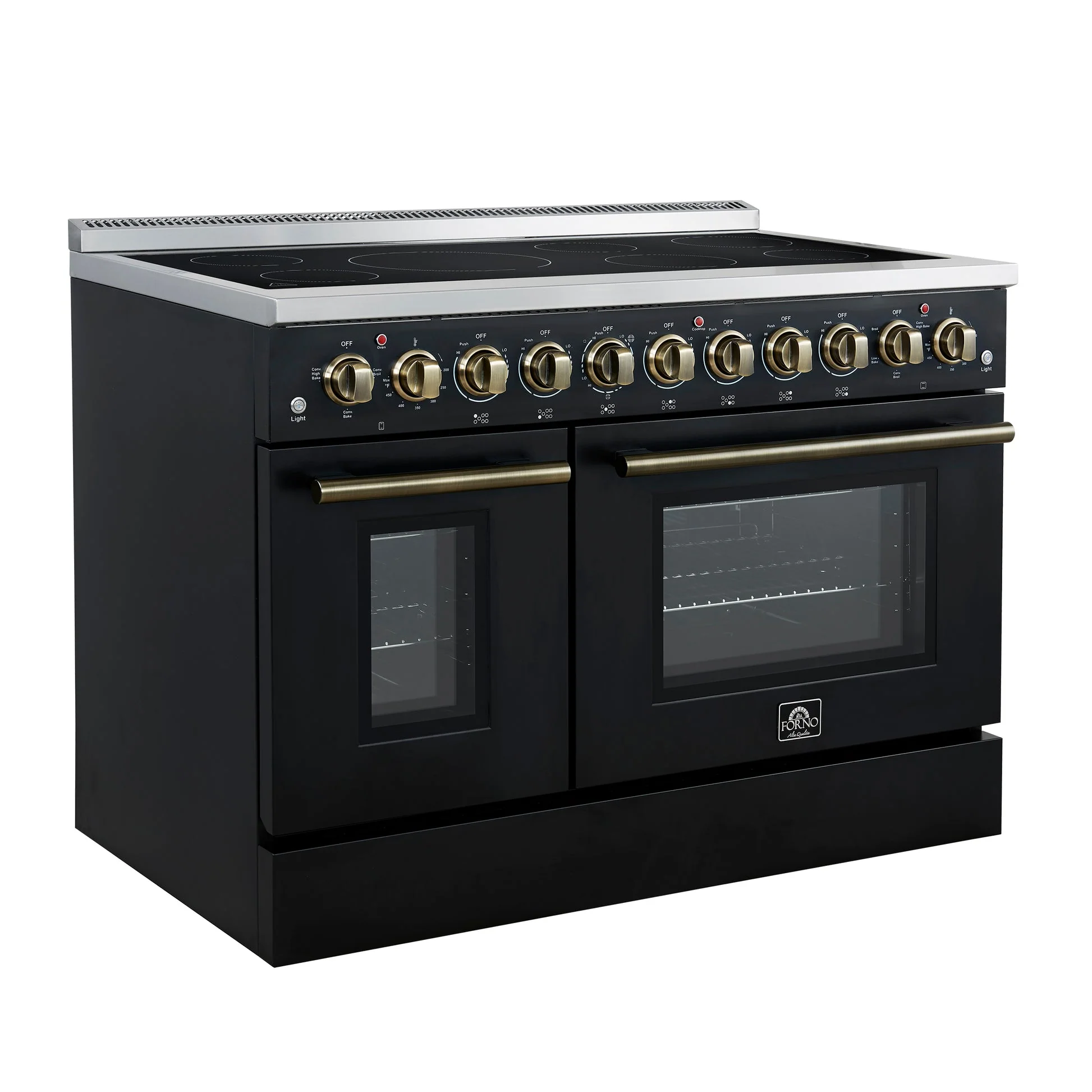 Forno Paolo Freestanding Electric Range with Antique Brass, True Convection Oven, Energy Efficient - Image 22