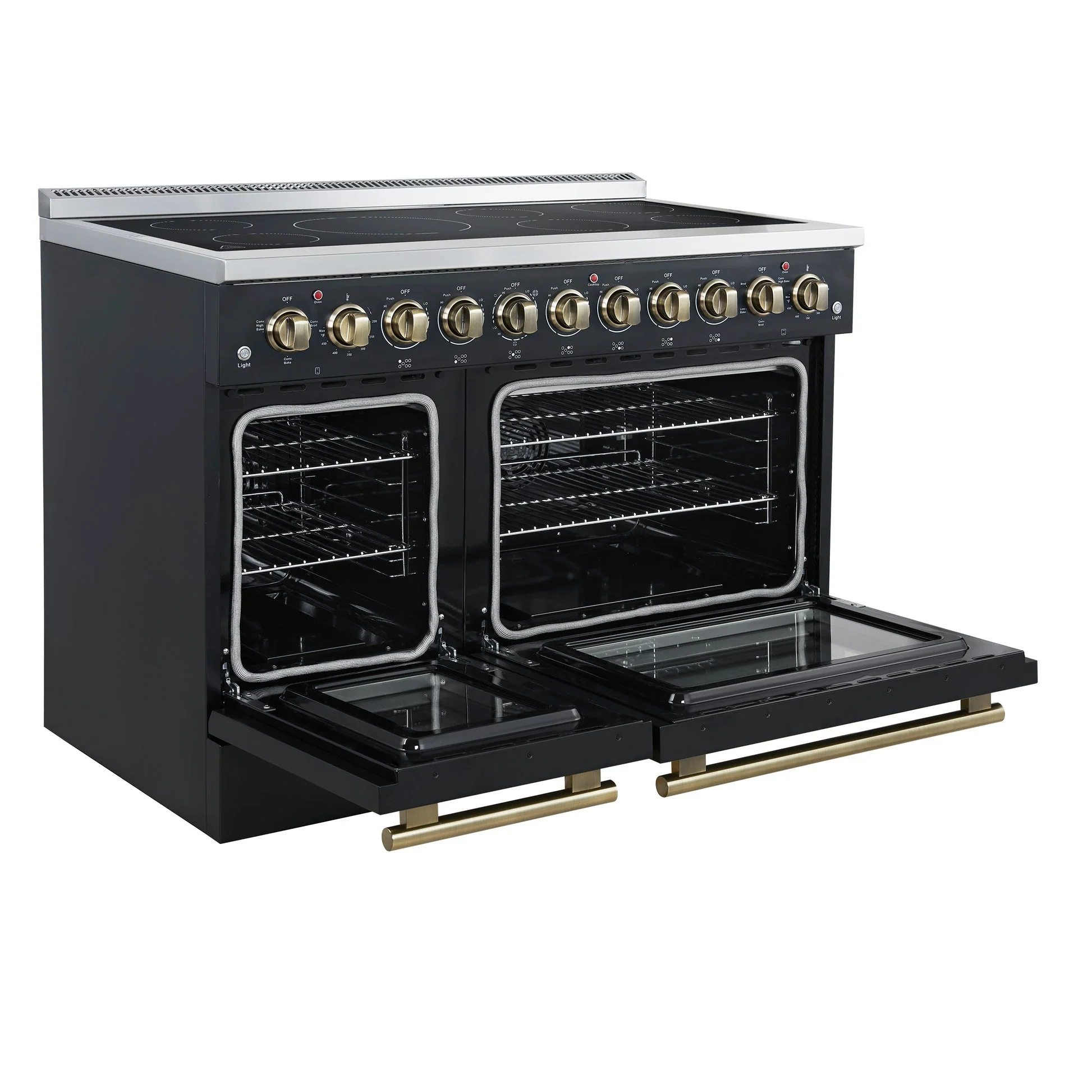 Forno Paolo Freestanding Electric Range with Antique Brass, True Convection Oven, Energy Efficient - Image 23