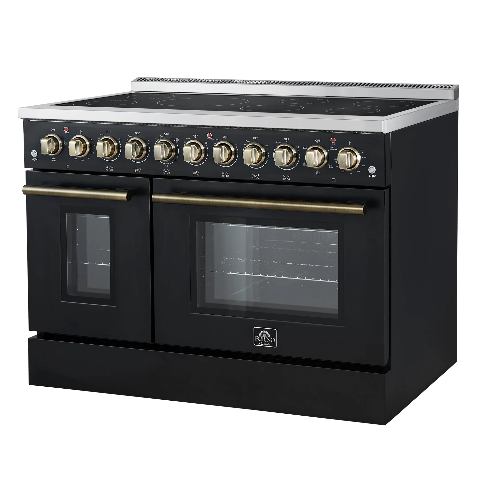 Forno Paolo Freestanding Electric Range with Antique Brass, True Convection Oven, Energy Efficient - Image 24