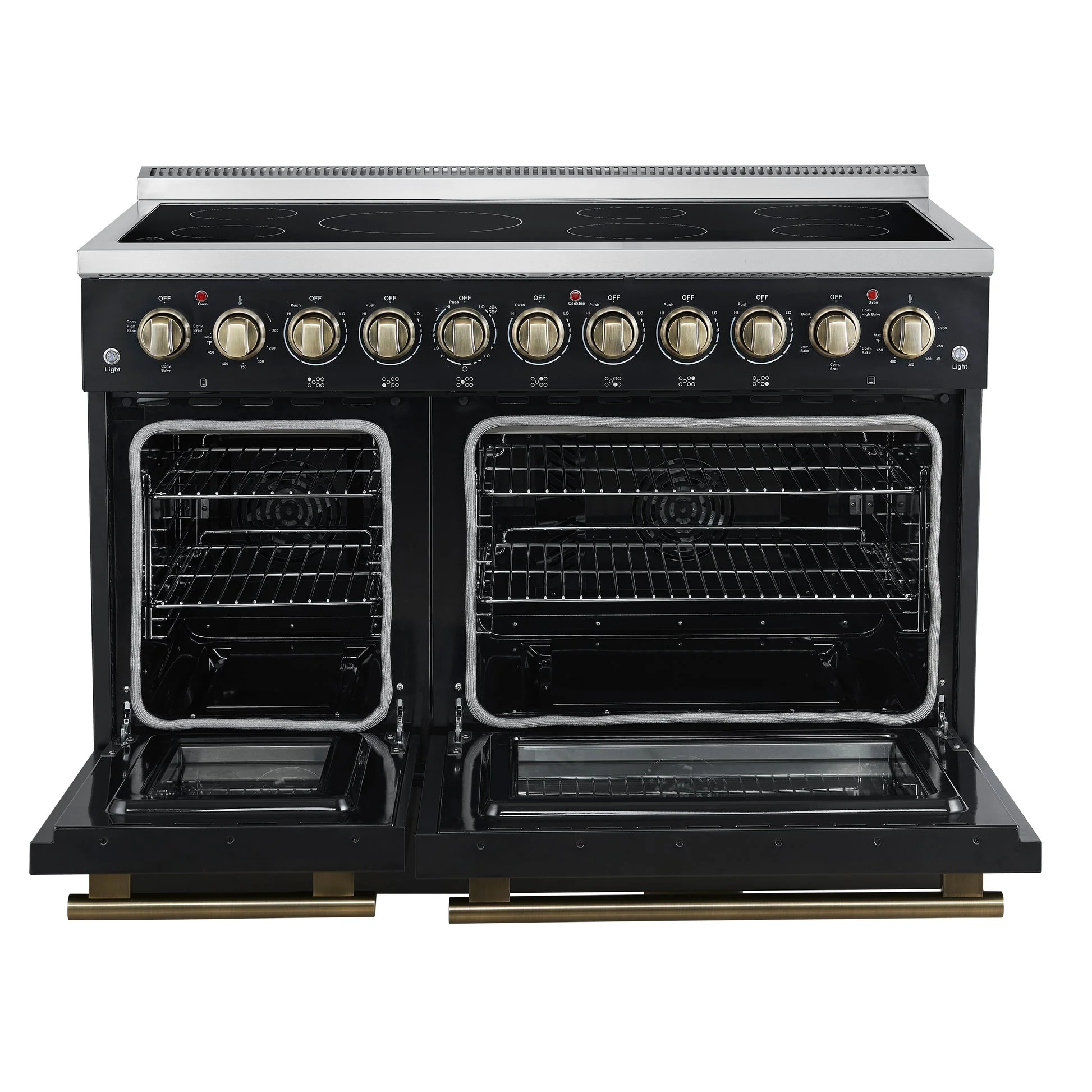 Forno Paolo Freestanding Electric Range with Antique Brass, True Convection Oven, Energy Efficient - Image 25
