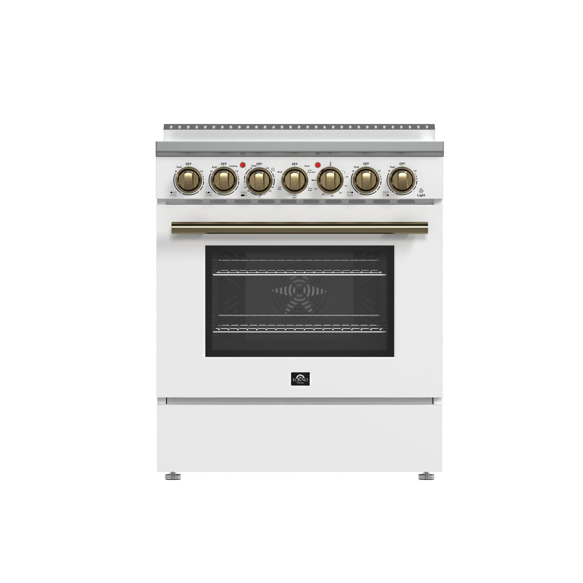 Forno Paolo Freestanding Electric Range with Antique Brass, True Convection Oven, Energy Efficient - Image 31