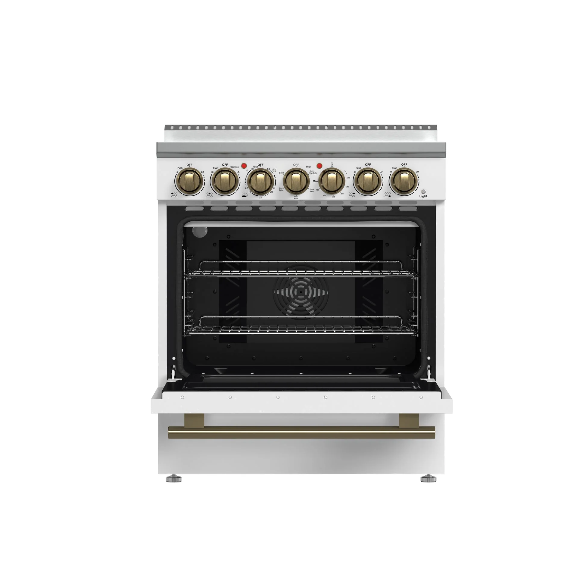 Forno Paolo Freestanding Electric Range with Antique Brass, True Convection Oven, Energy Efficient - Image 32