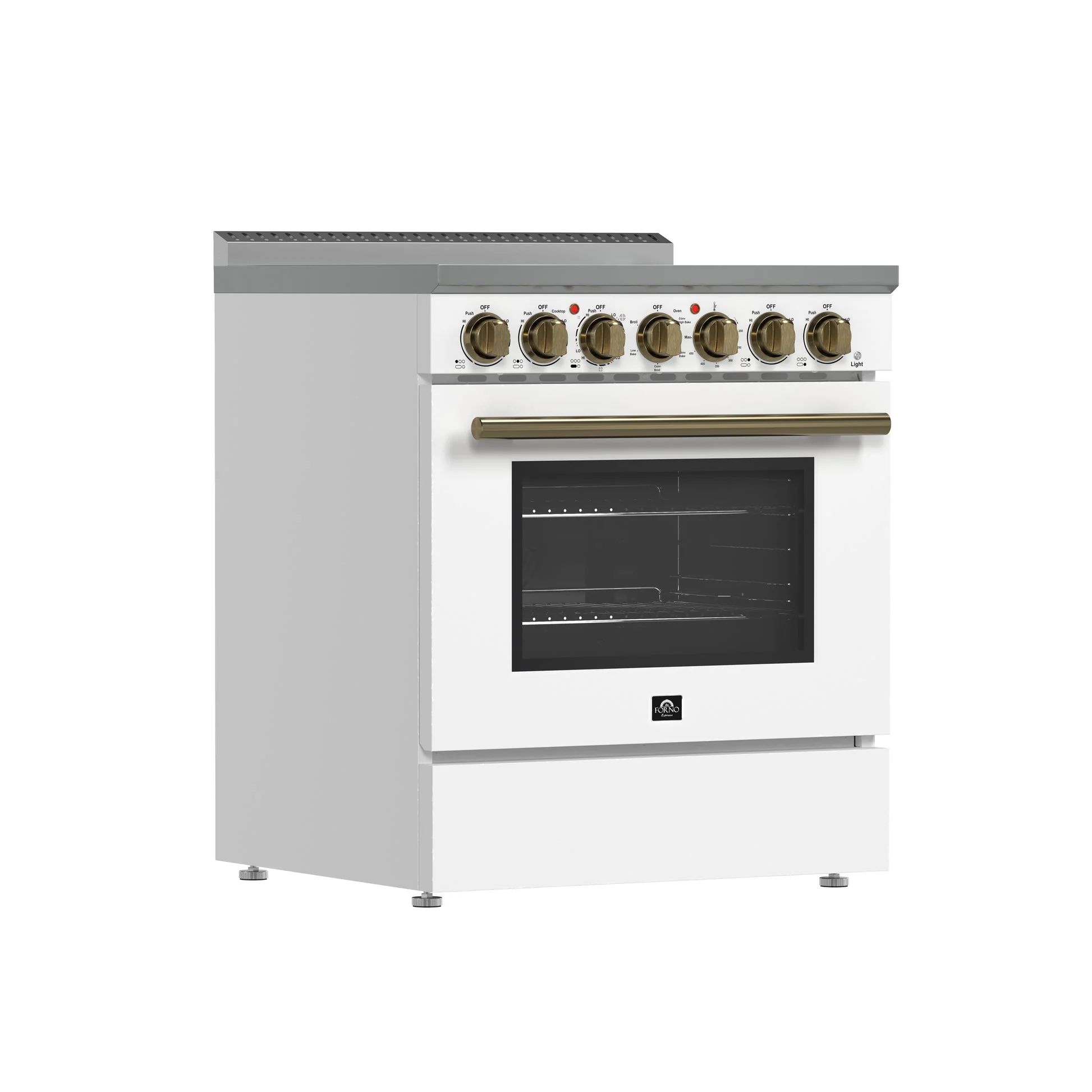 Forno Paolo Freestanding Electric Range with Antique Brass, True Convection Oven, Energy Efficient - Image 33