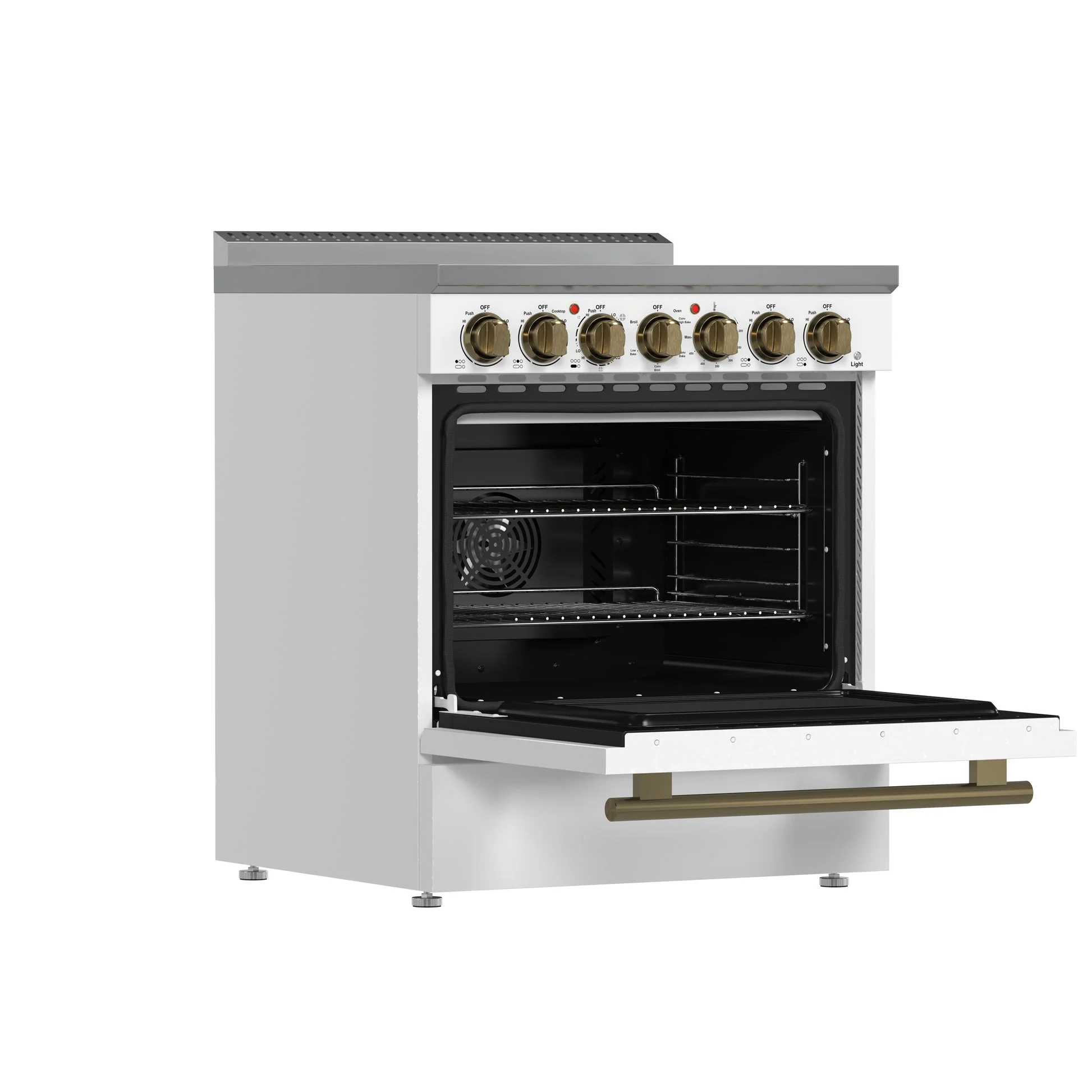 Forno Paolo Freestanding Electric Range with Antique Brass, True Convection Oven, Energy Efficient - Image 34