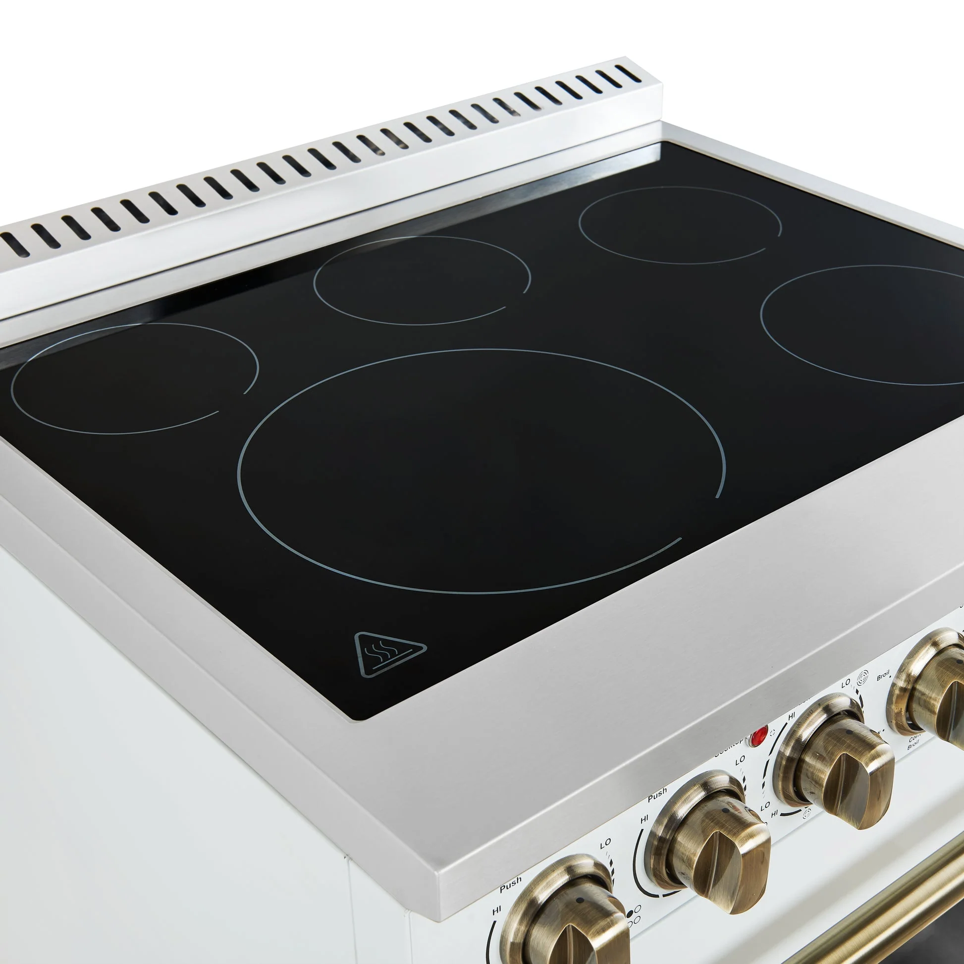 Forno Paolo Freestanding Electric Range with Antique Brass, True Convection Oven, Energy Efficient - Image 39