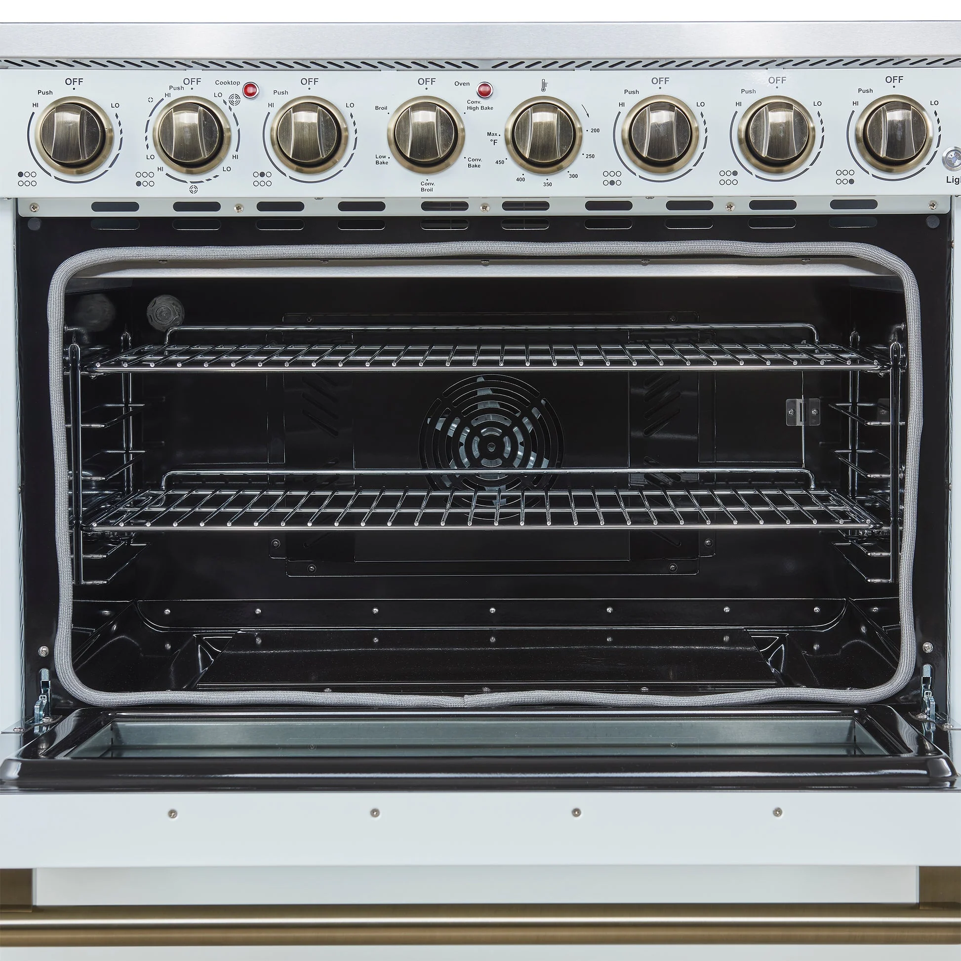 Forno Paolo Freestanding Electric Range with Antique Brass, True Convection Oven, Energy Efficient - Image 44