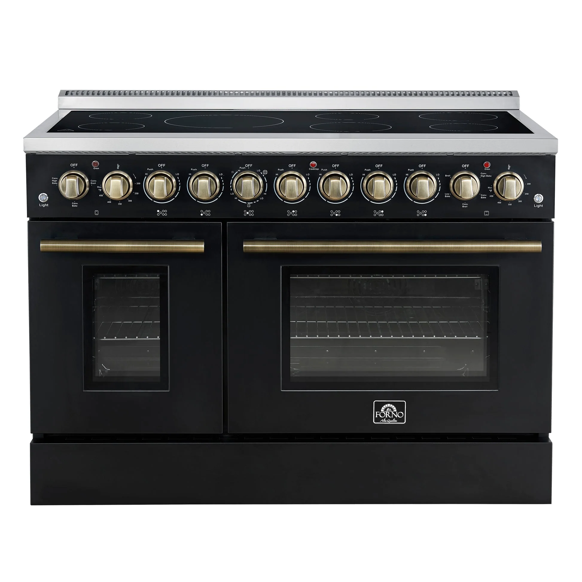 Forno Paolo Freestanding Electric Range with Antique Brass, True Convection Oven, Energy Efficient - Image 5