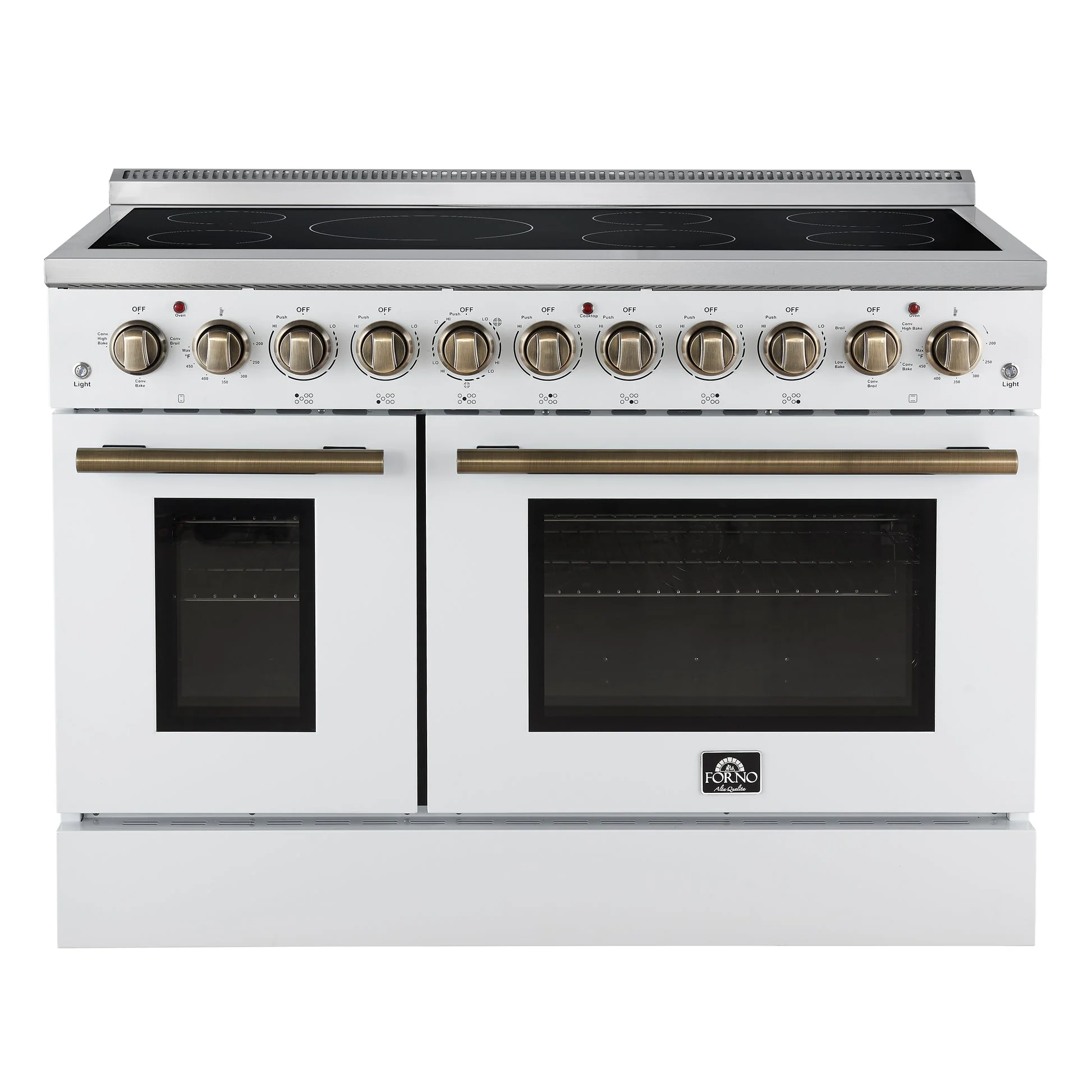Forno Paolo Freestanding Electric Range with Antique Brass, True Convection Oven, Energy Efficient - Image 53
