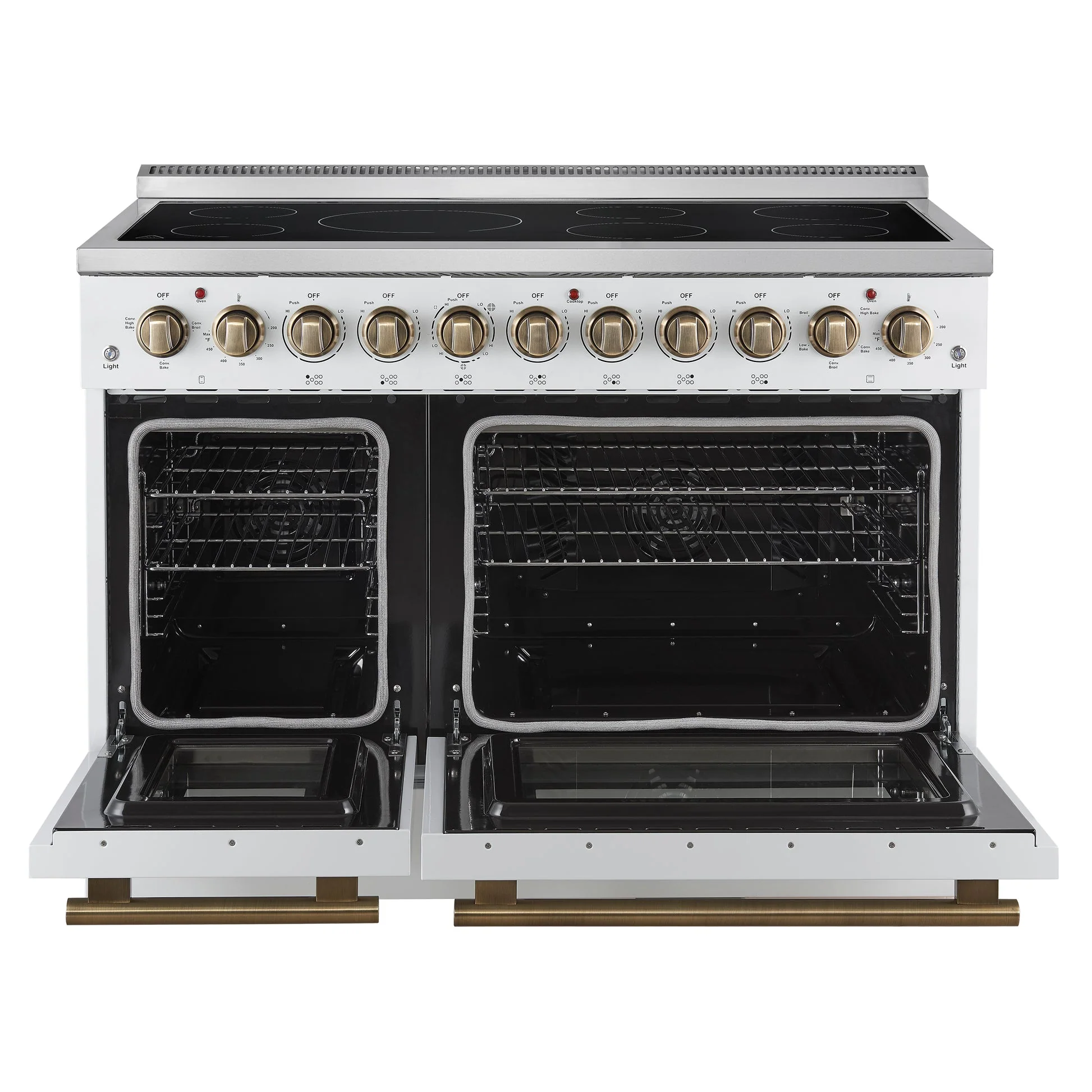 Forno Paolo Freestanding Electric Range with Antique Brass, True Convection Oven, Energy Efficient - Image 54