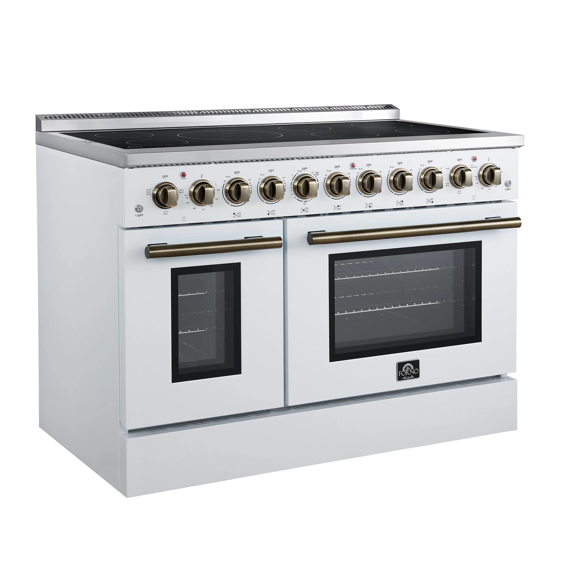 Forno Paolo Freestanding Electric Range with Antique Brass, True Convection Oven, Energy Efficient - Image 55