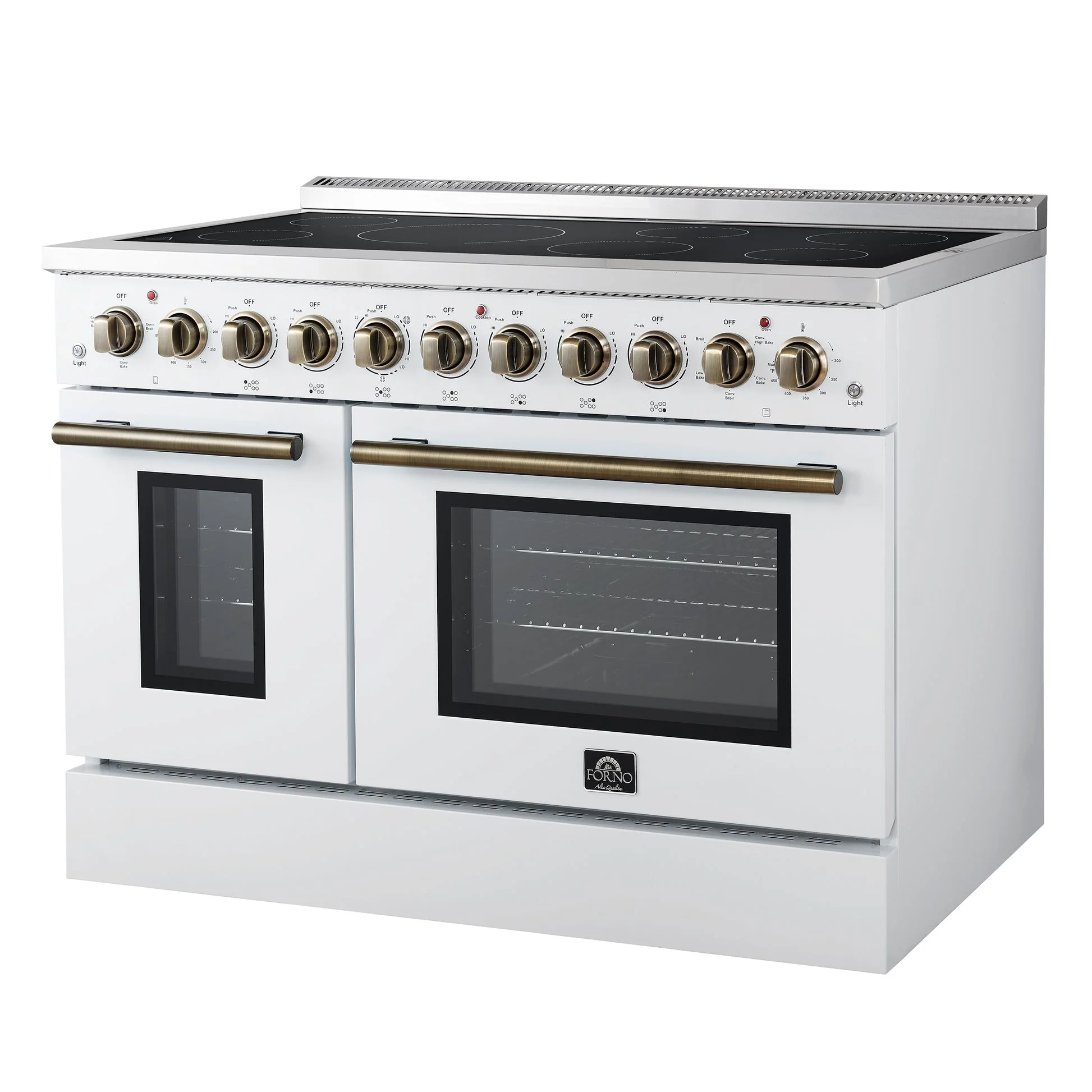 Forno Paolo Freestanding Electric Range with Antique Brass, True Convection Oven, Energy Efficient - Image 57