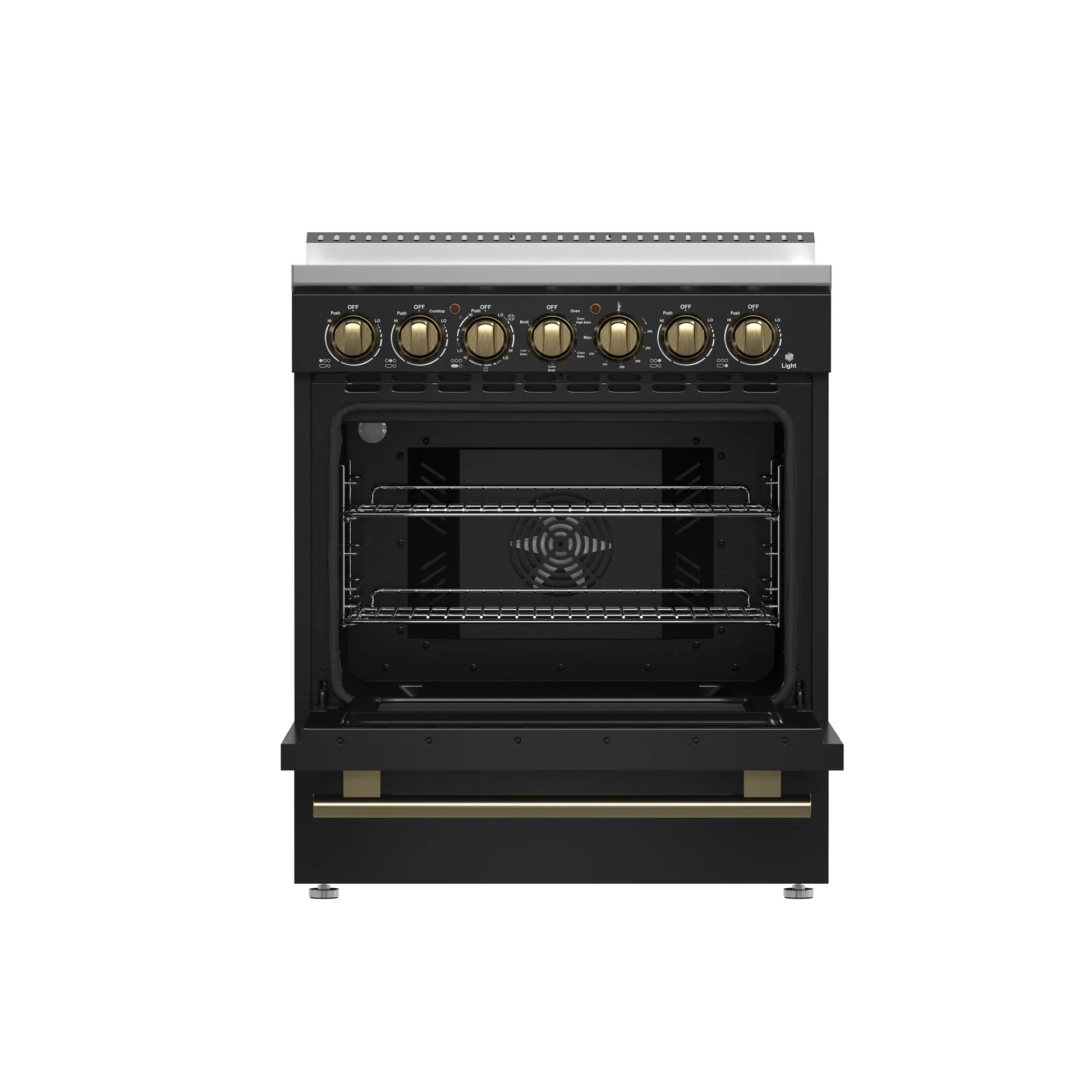 Forno Paolo Freestanding Electric Range with Antique Brass, True Convection Oven, Energy Efficient - Image 7