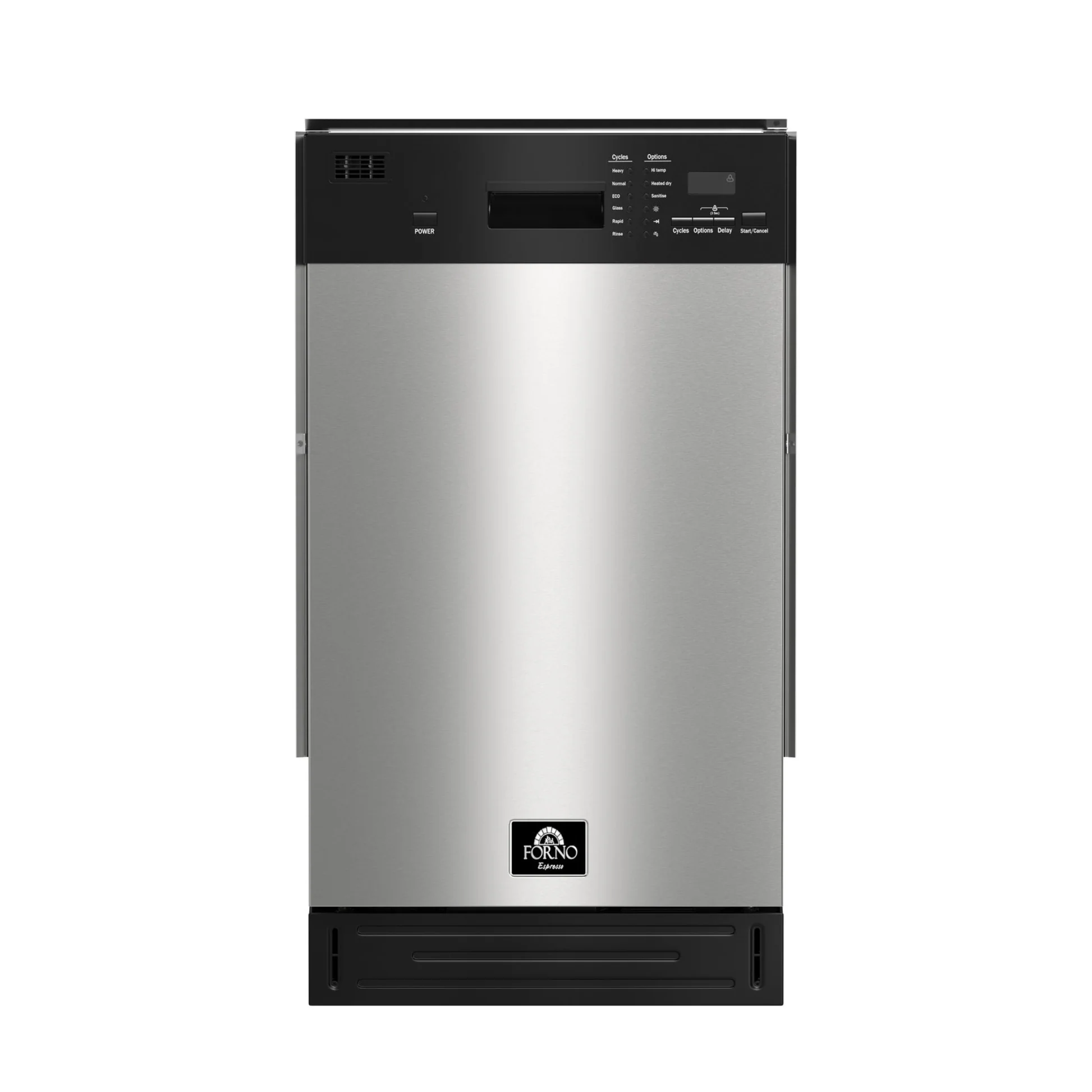 Forno Polo 18-Inch Built-In Stainless Steel Dishwasher, 8 Place Settings, 52 dBA