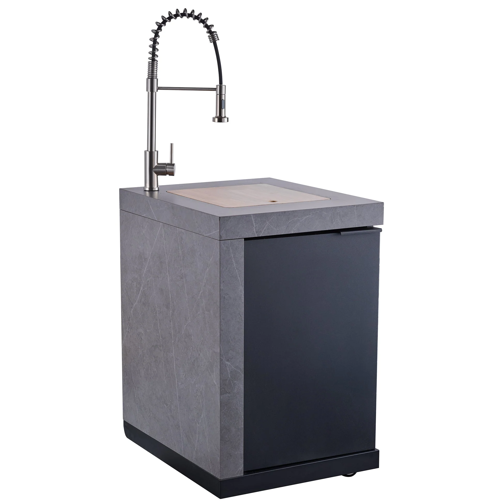 Forno Rimini Outdoor Kitchen 30" BBQ – 62,600 BTU, 3 Burners, Beverage Center, Black Cabinets & Gray Sintered Stone Countertop - Image 10