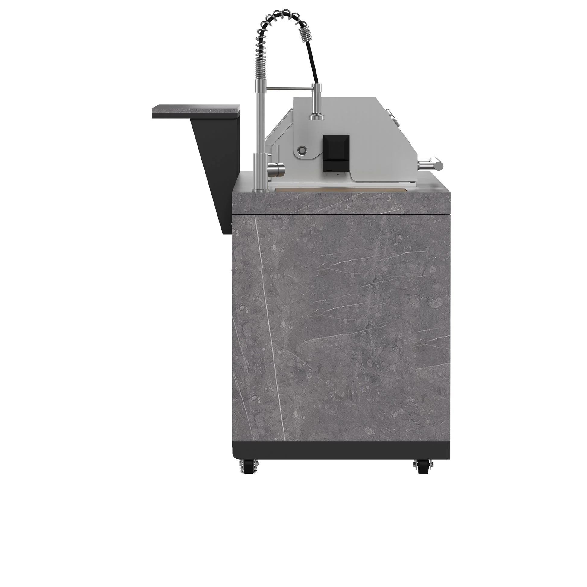Forno Rimini Outdoor Kitchen 30" BBQ – 62,600 BTU, 3 Burners, Beverage Center, Black Cabinets & Gray Sintered Stone Countertop - Image 12