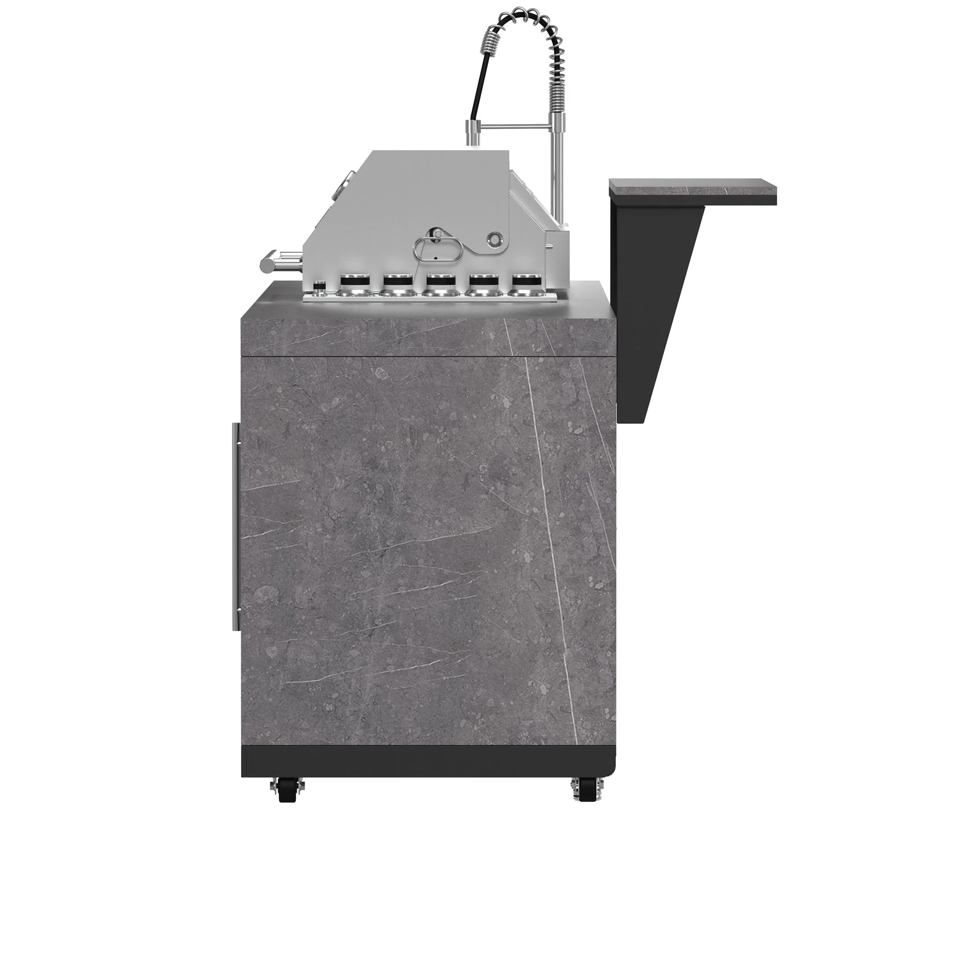 Forno Rimini Outdoor Kitchen 30" BBQ – 62,600 BTU, 3 Burners, Beverage Center, Black Cabinets & Gray Sintered Stone Countertop - Image 13