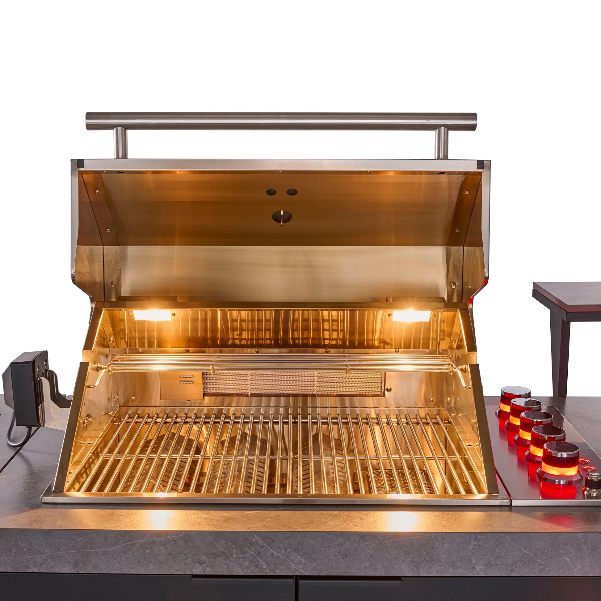 Forno Rimini Outdoor Kitchen 30" BBQ – 62,600 BTU, 3 Burners, Beverage Center, Black Cabinets & Gray Sintered Stone Countertop - Image 15