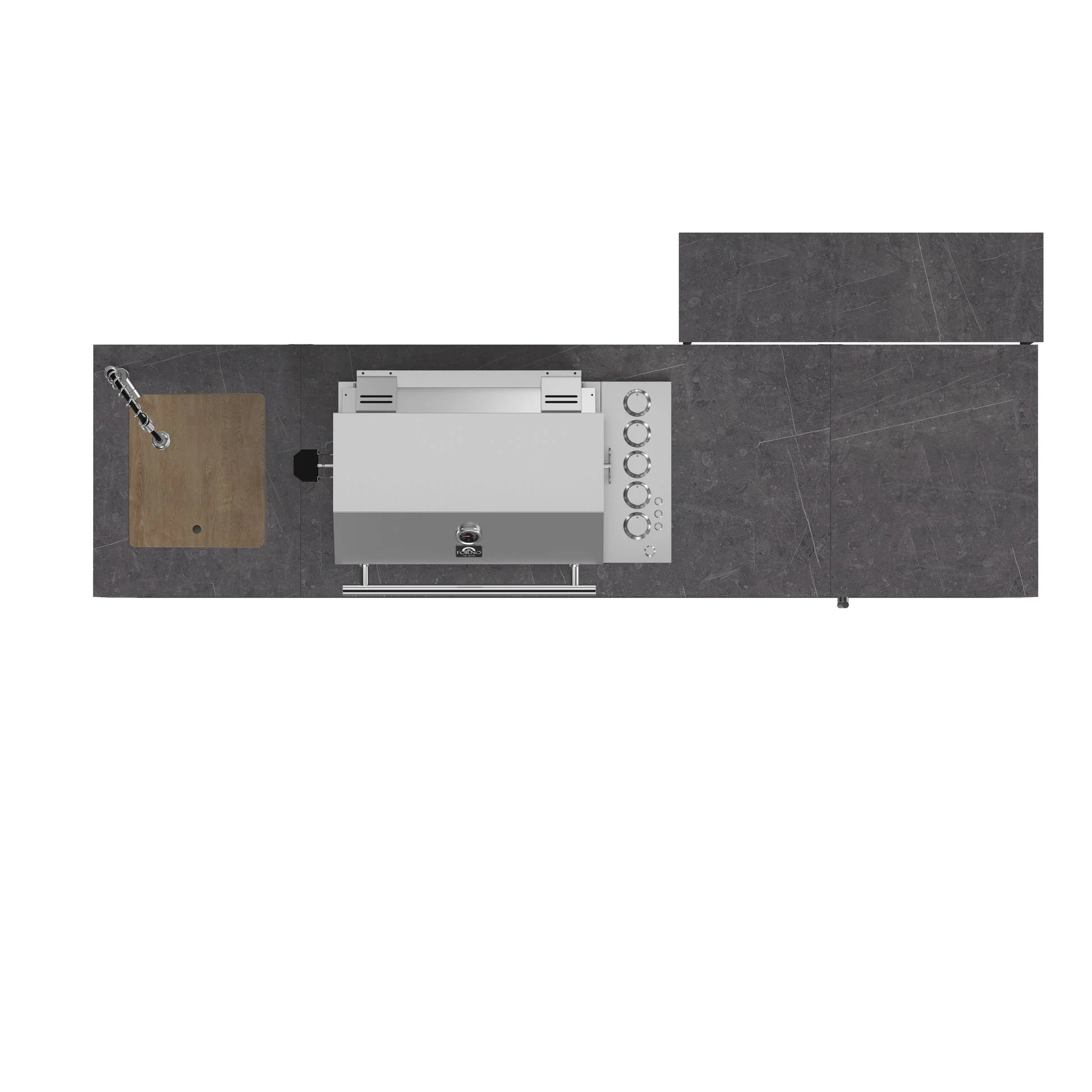 Forno Rimini Outdoor Kitchen 30" BBQ – 62,600 BTU, 3 Burners, Beverage Center, Black Cabinets & Gray Sintered Stone Countertop - Image 22