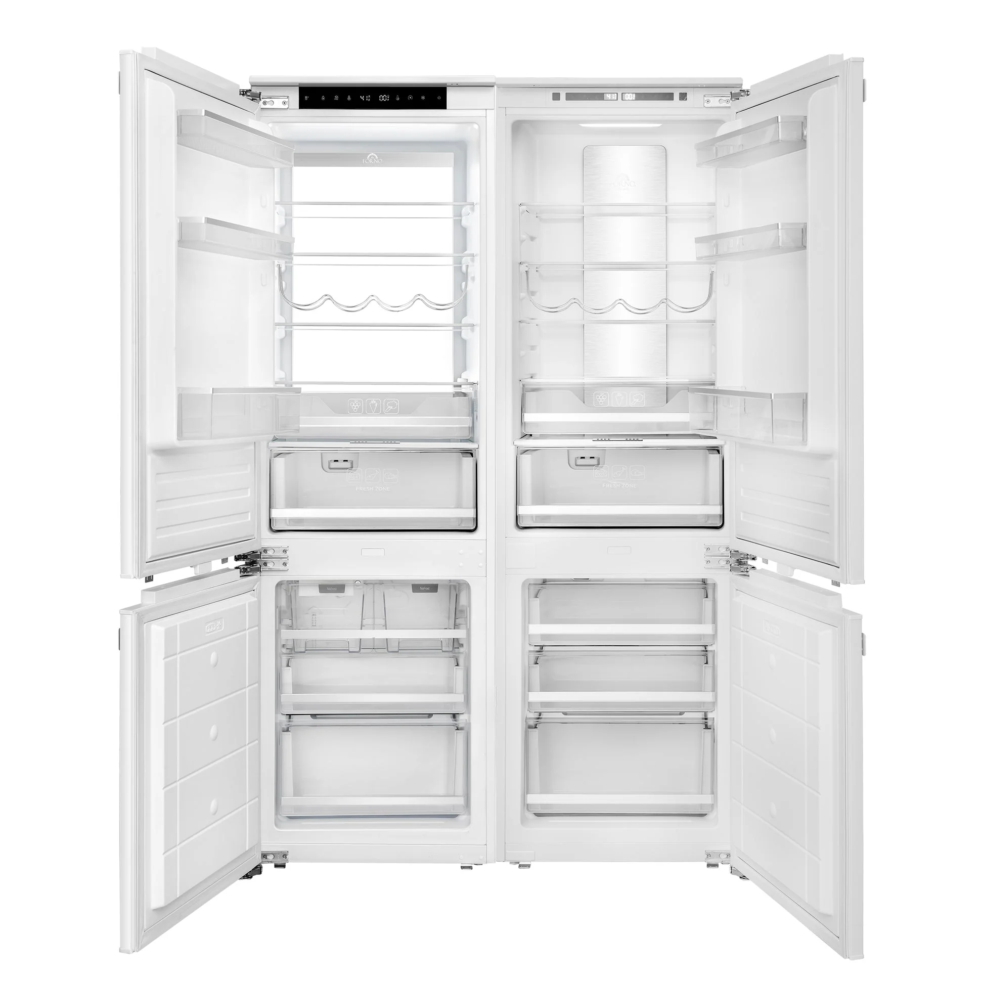Forno Rivestito 42 Inch Panel Ready Double Bottom Freezer, Ice Maker, Total No Frost - Image 2