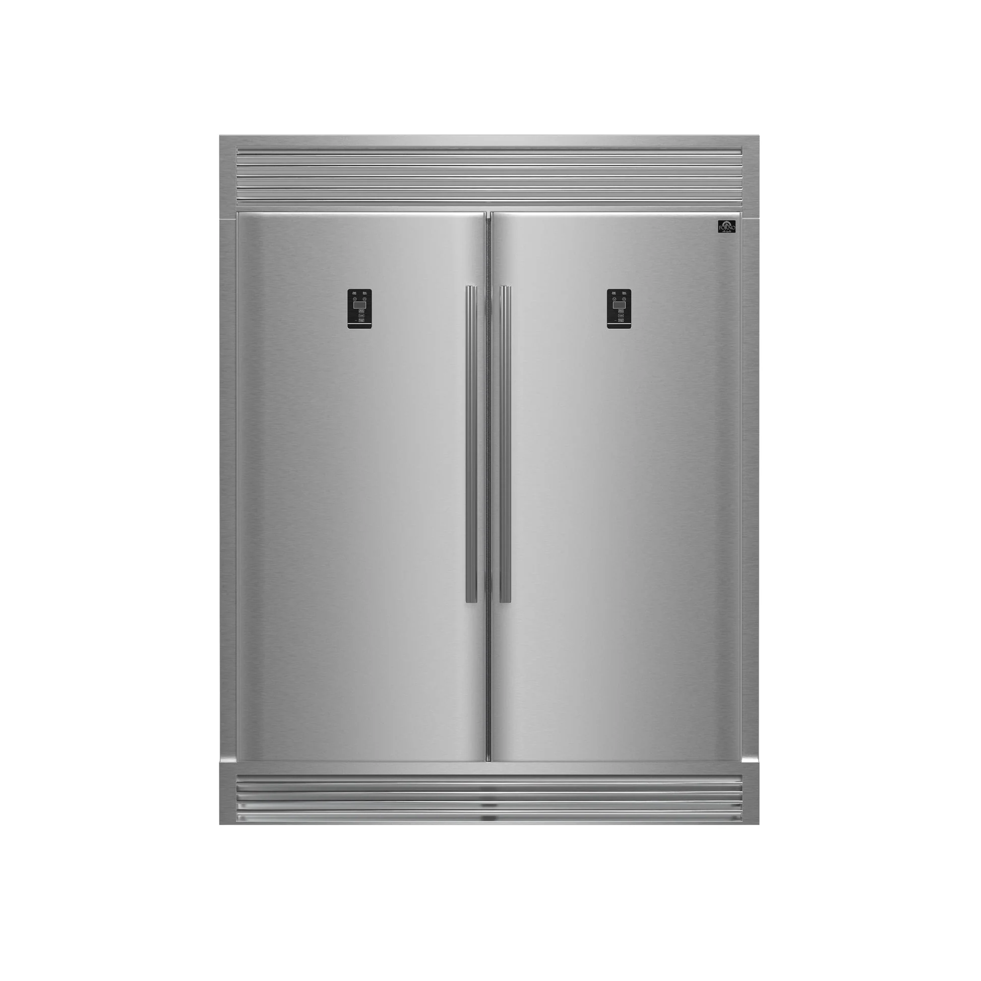 Forno Rizzuto 56-Inch Convertible Refrigerator/Freezer Set, 27.6 cu.ft Total Capacity, Decorative Grill