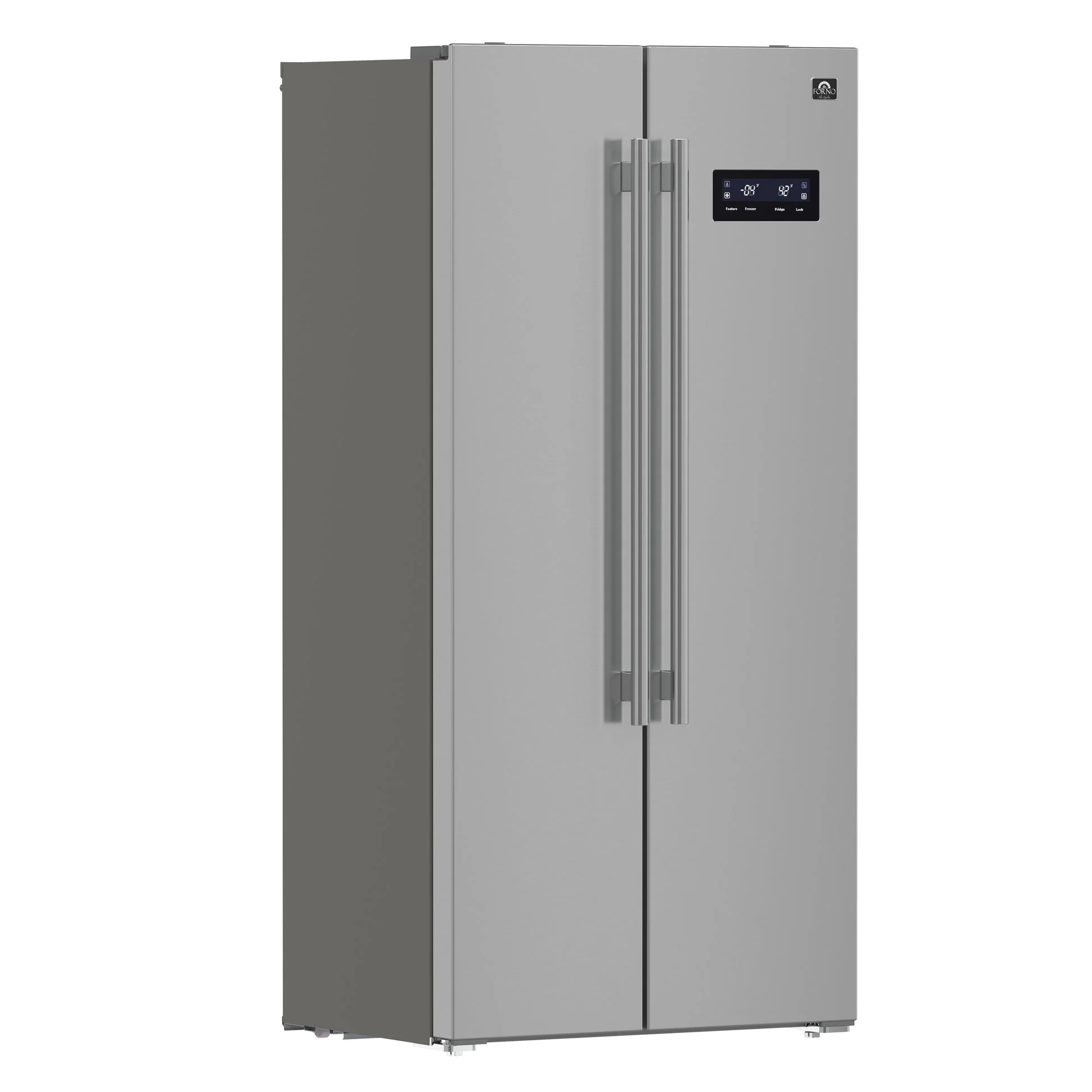 Forno Salerno 33-Inch Side-by-Side Stainless Steel Refrigerator, 15.6 cu.ft - Image 2