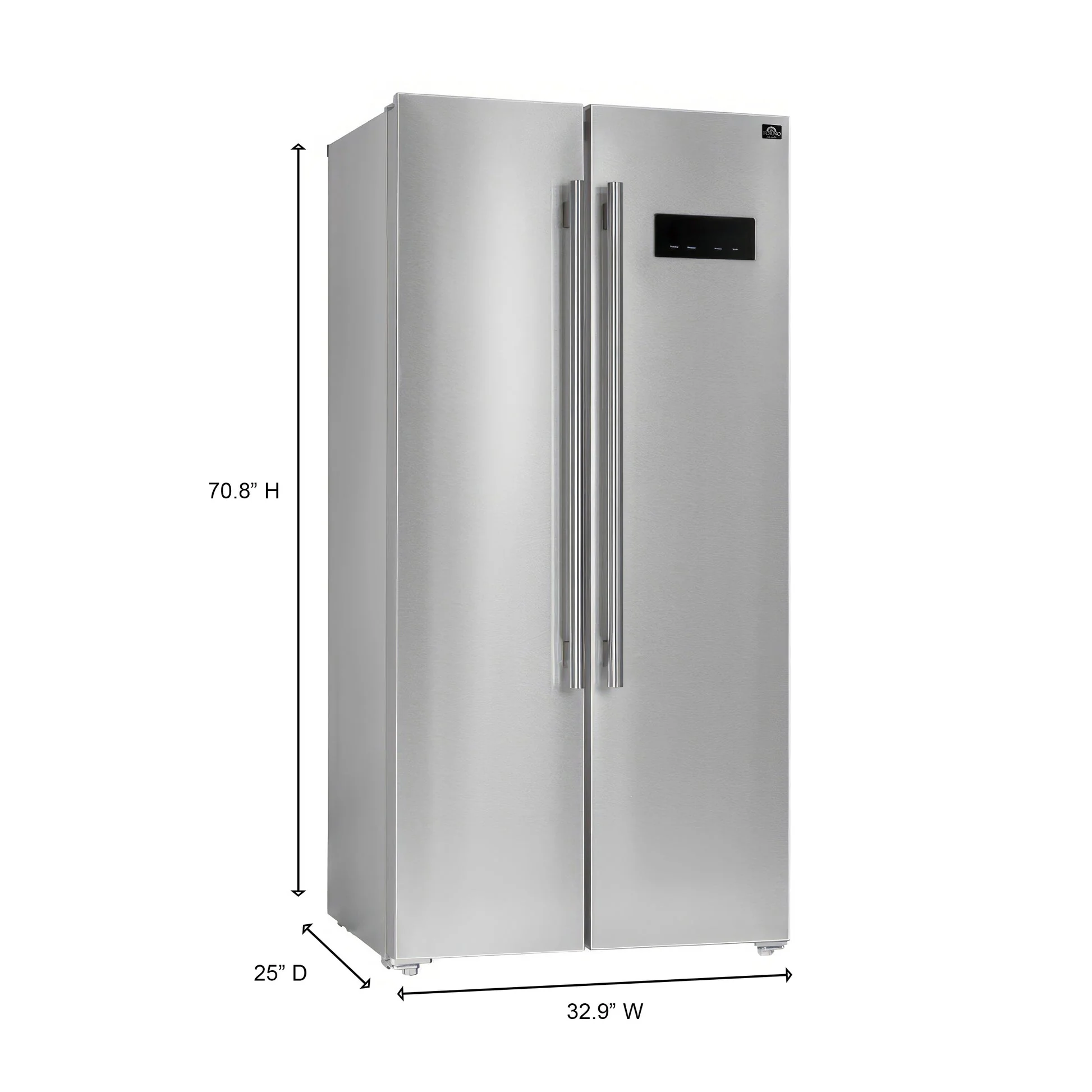 Forno Salerno 33-Inch Side-by-Side Stainless Steel Refrigerator, 15.6 cu.ft - Image 3
