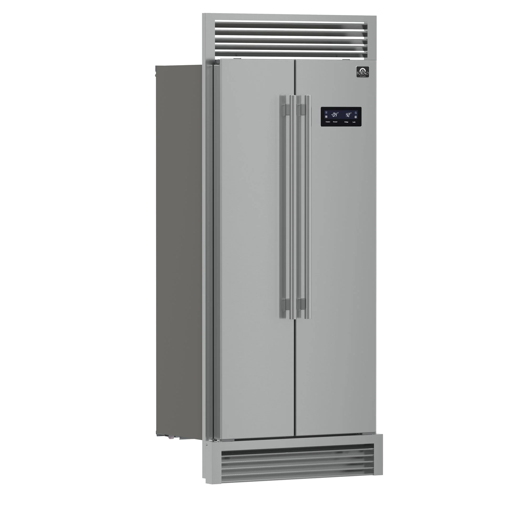 Forno Salerno 37-Inch Built-In Stainless Steel Refrigerator, 15.6 cu.ft, Decorative Grill - Image 2