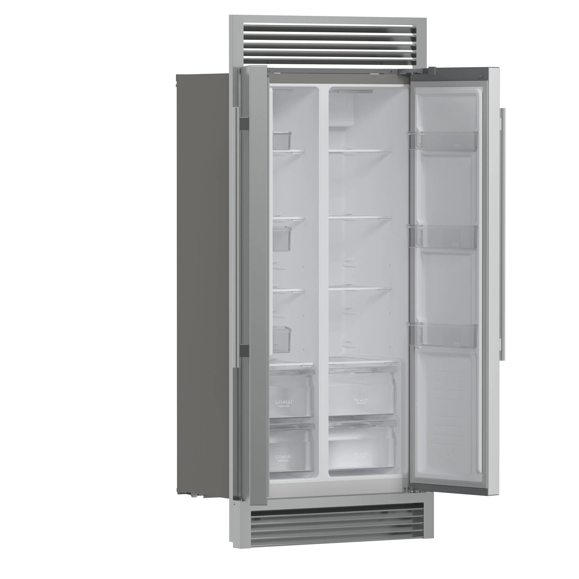 Forno Salerno 37-Inch Built-In Stainless Steel Refrigerator, 15.6 cu.ft, Decorative Grill - Image 3