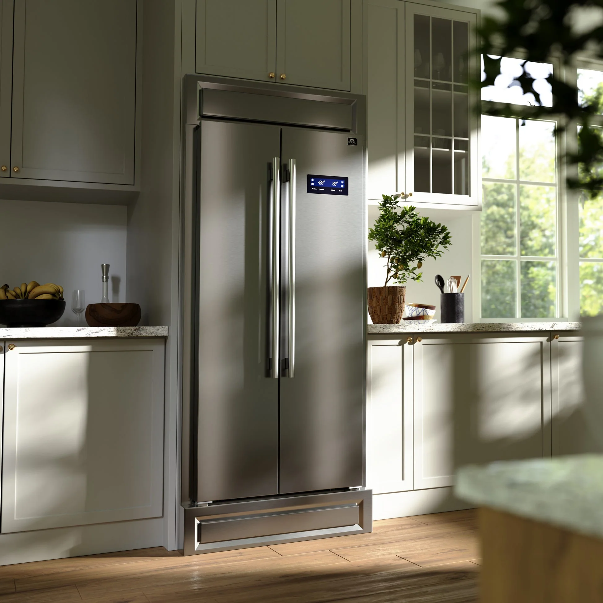 Forno Salerno 37-Inch Built-In Stainless Steel Refrigerator, 15.6 cu.ft, Modern Decorative Grill - Image 8